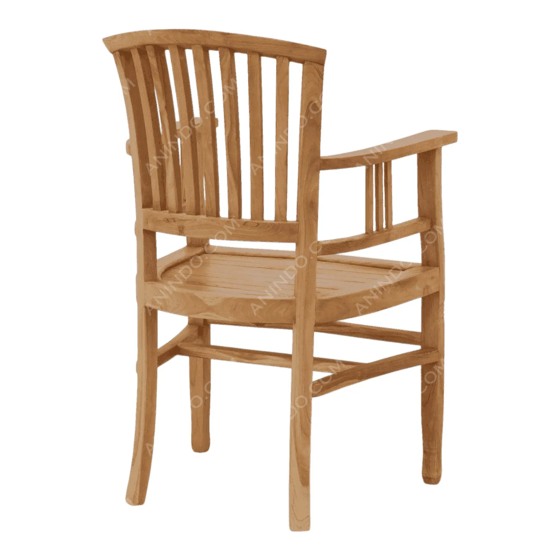 Fan-Back Teak Armchair - Image 3