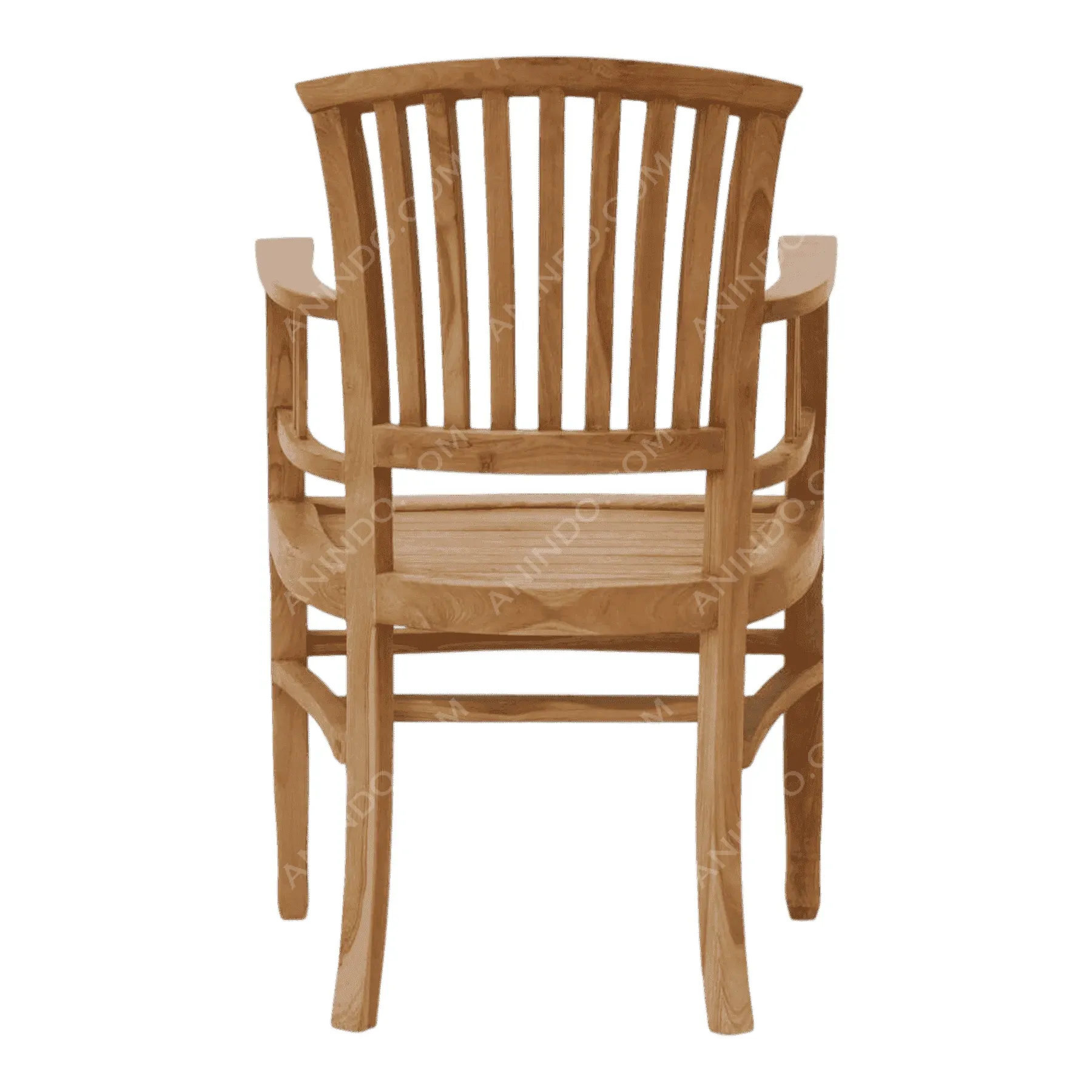 Fan-Back Teak Armchair - Image 2
