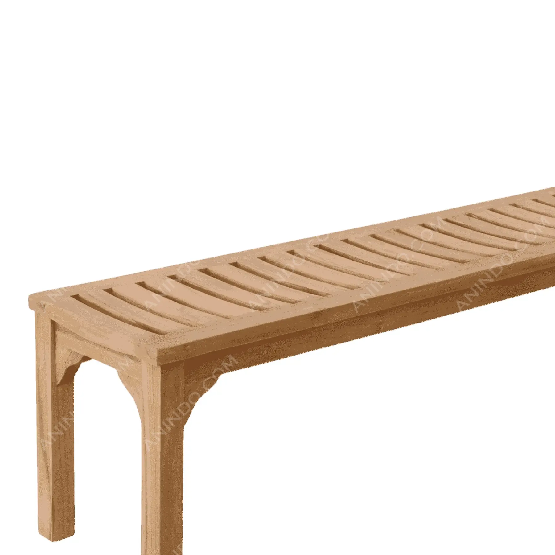 Modern Slatted Teak Bench - Image 5
