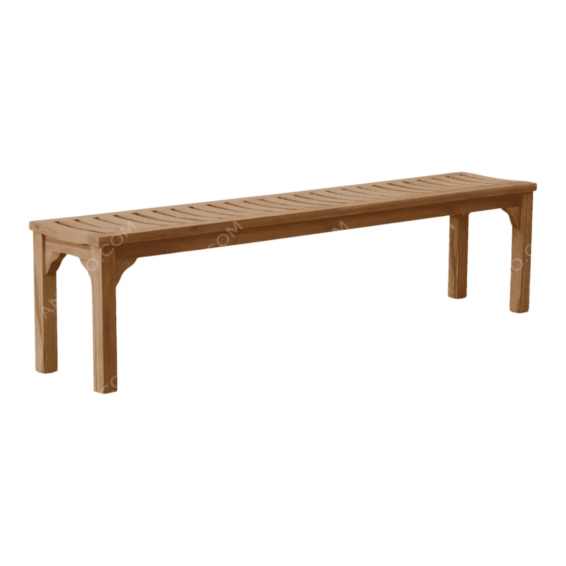 Modern Slatted Teak Bench - Image 4