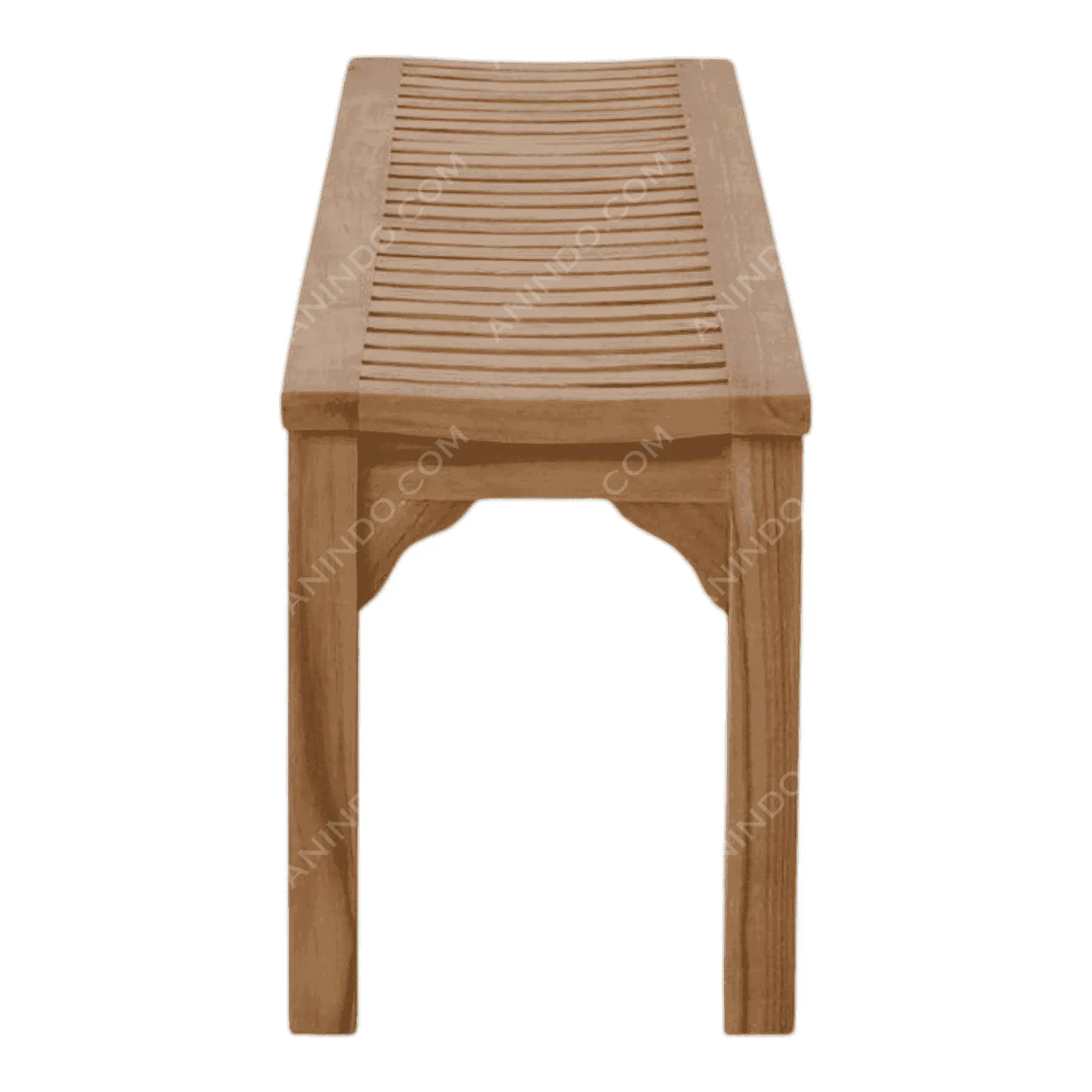 Modern Slatted Teak Bench - Image 3