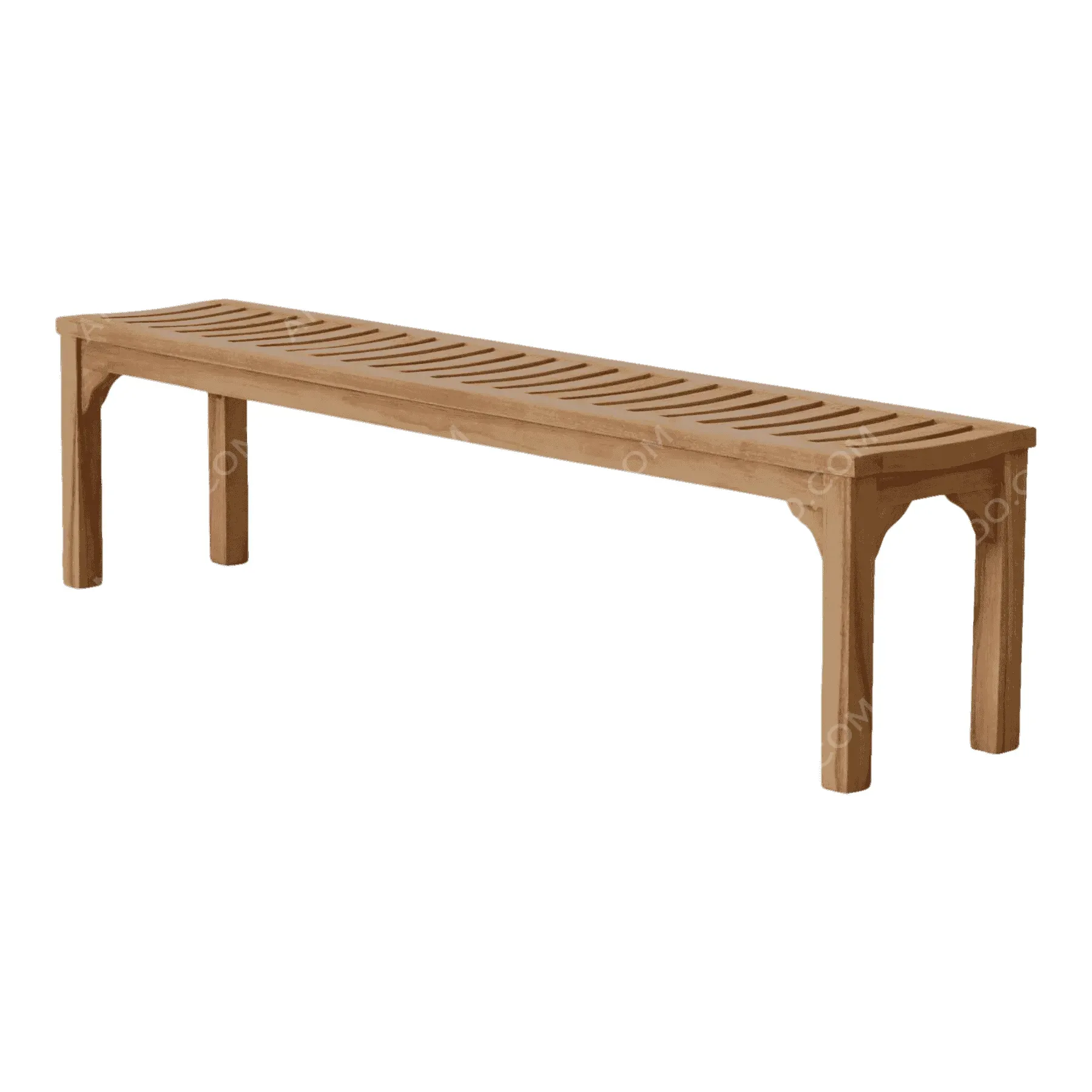 Modern Slatted Teak Bench - Image 2
