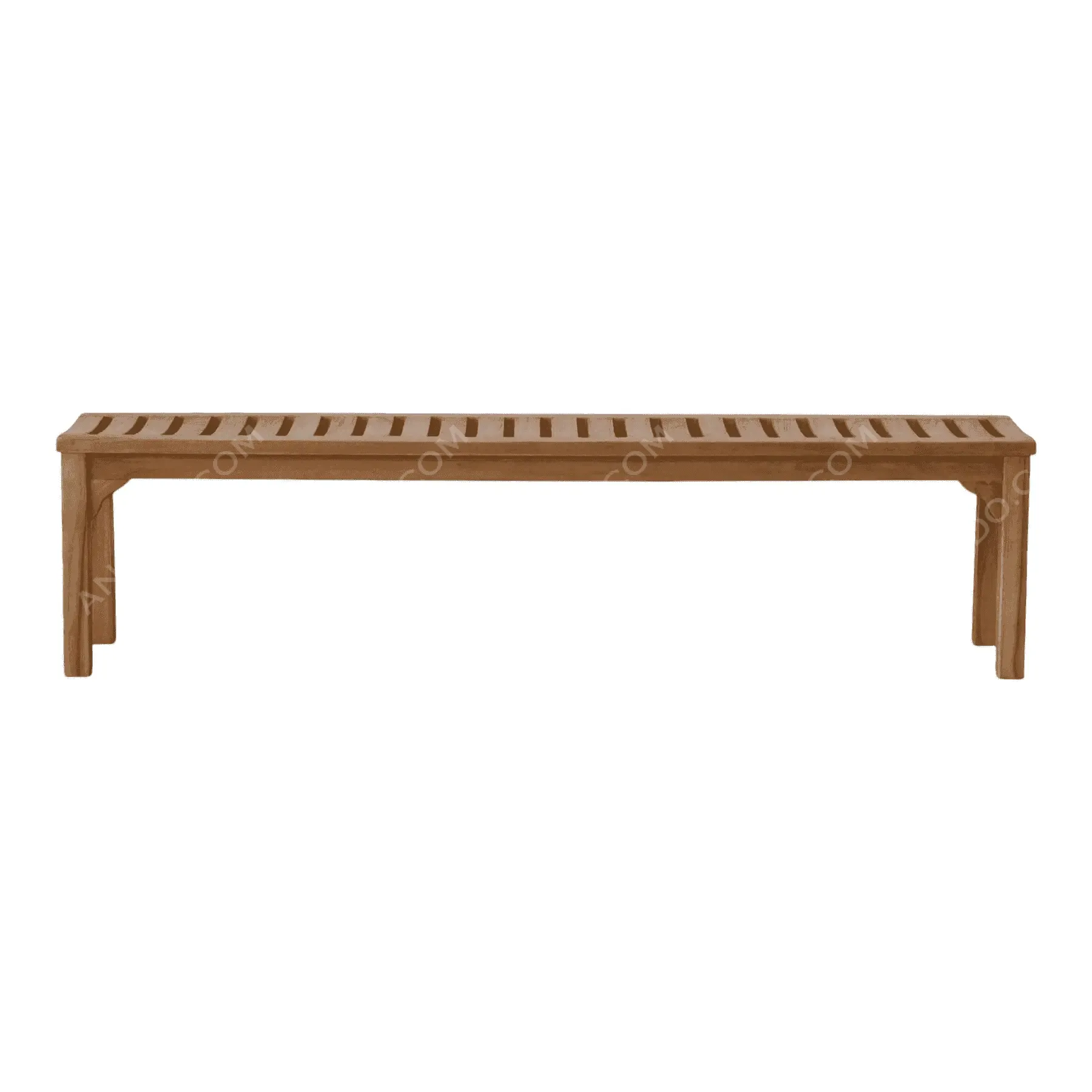 Modern Slatted Teak Bench