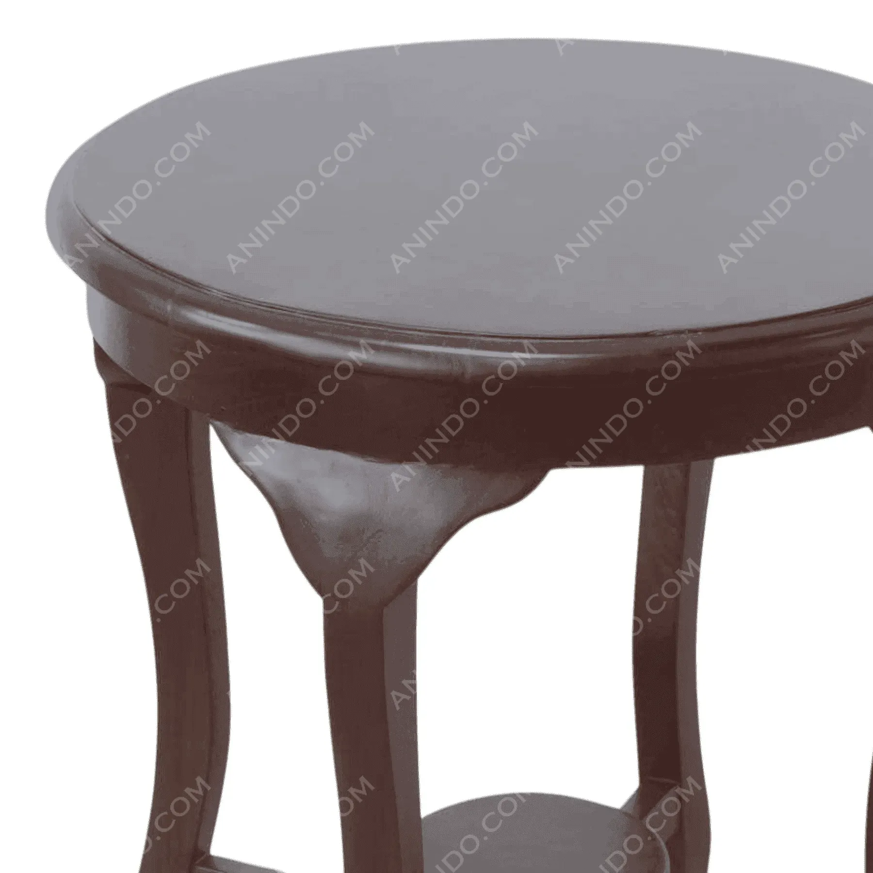 Round dark wood side table