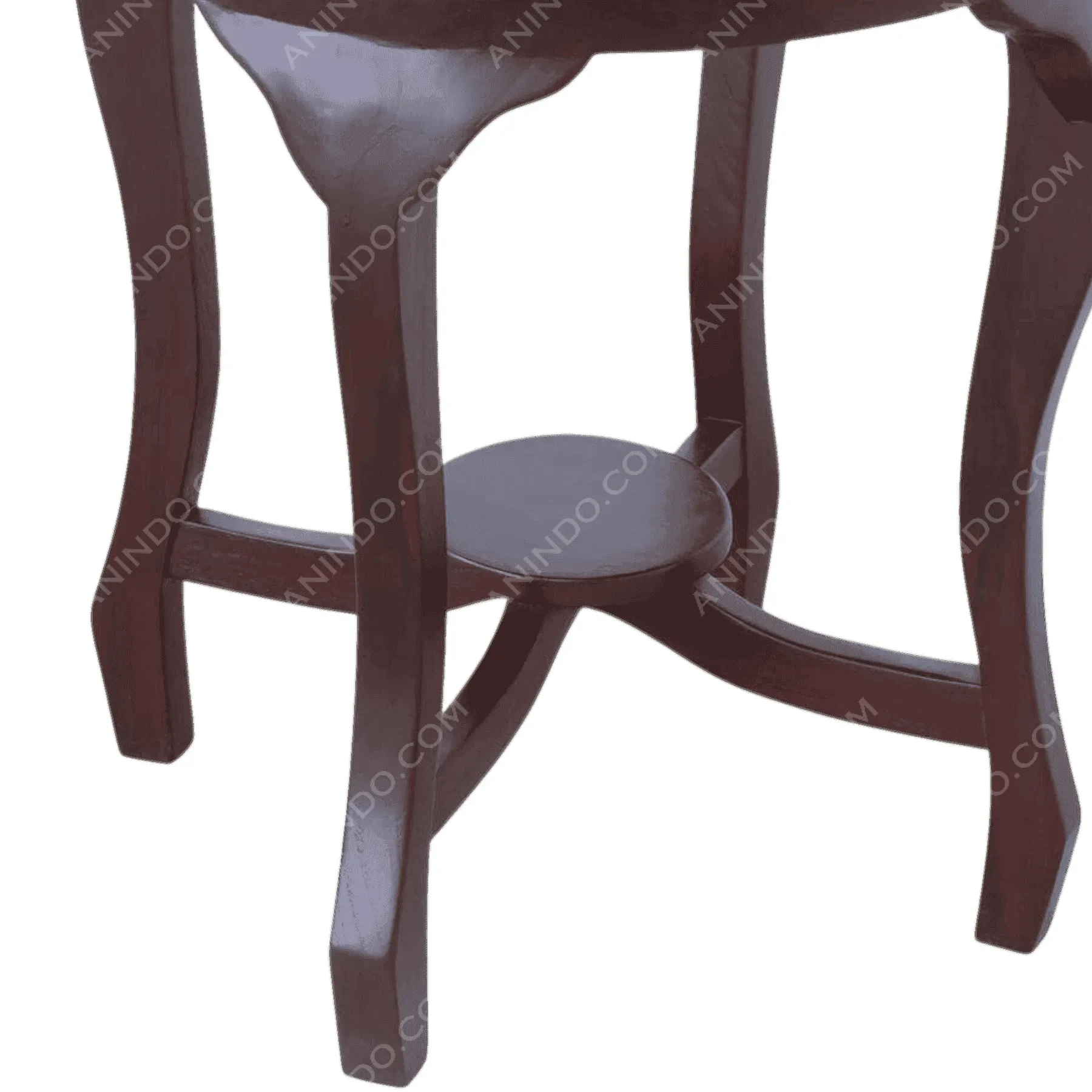 Dark wood round table legs and base
