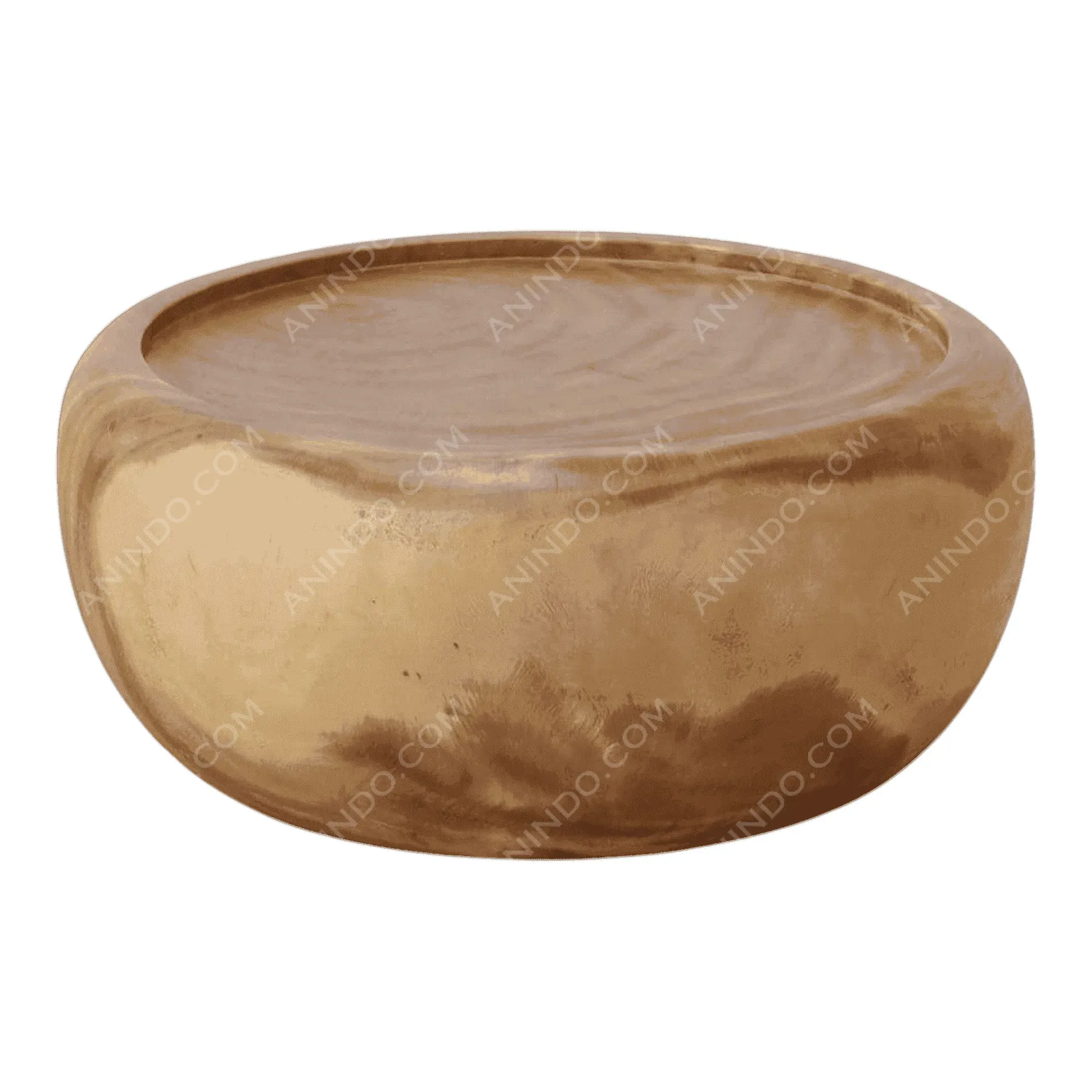 Round wooden coffee table with smooth finish