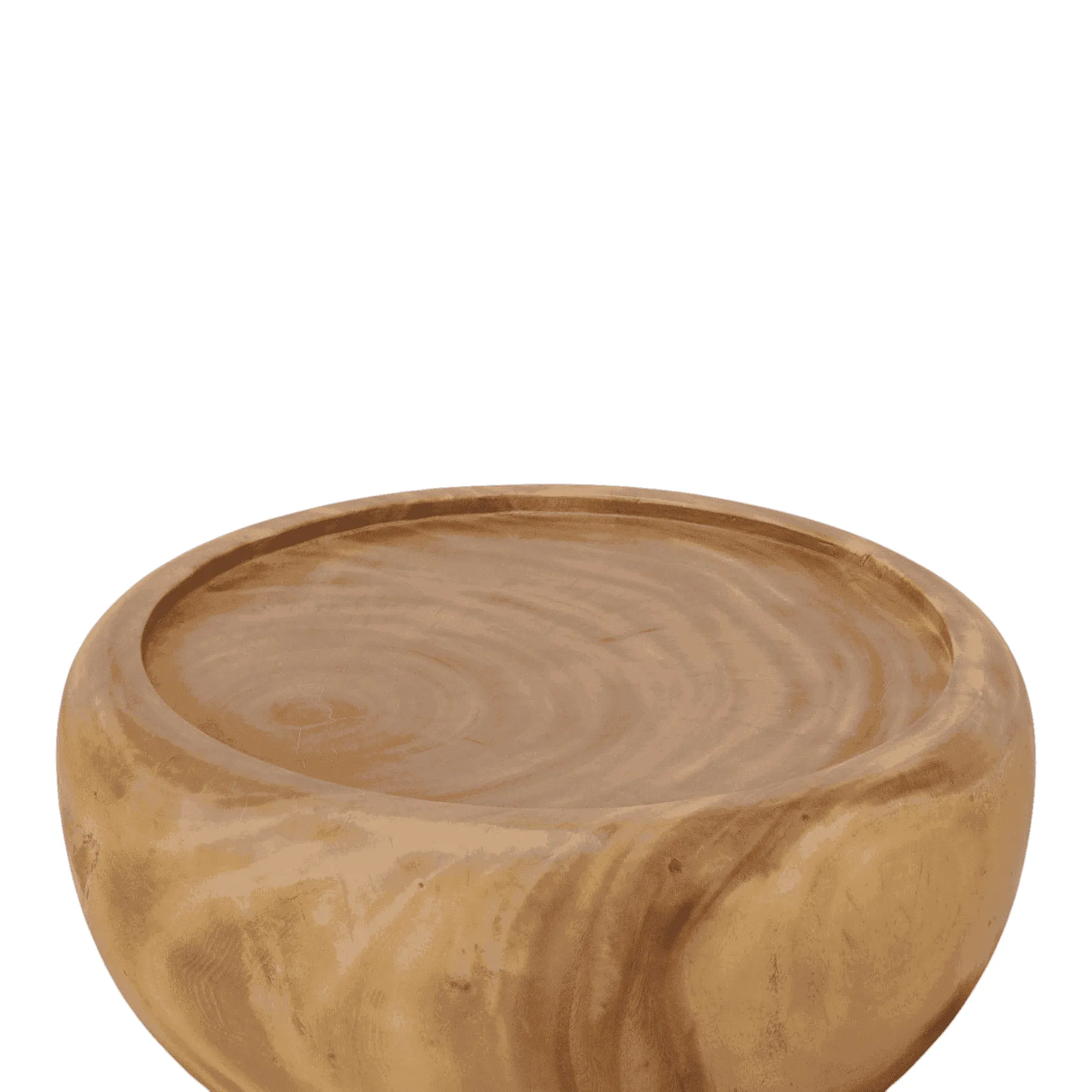 Round wooden bowl with smooth finish