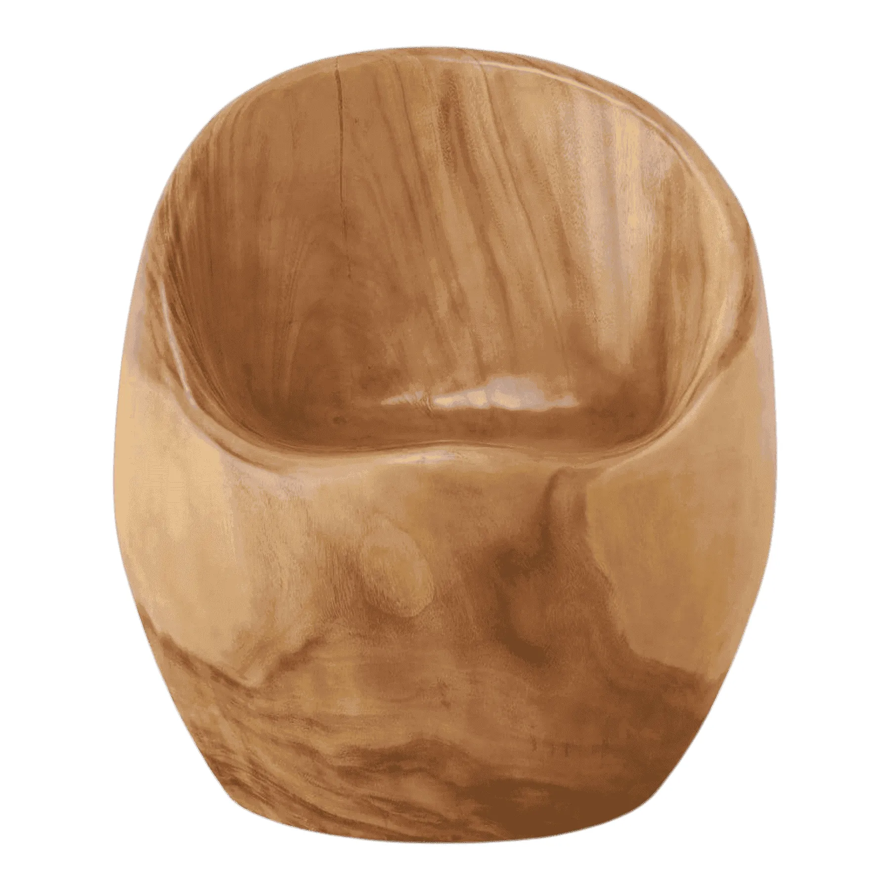 Modern sculpted wooden armchair design