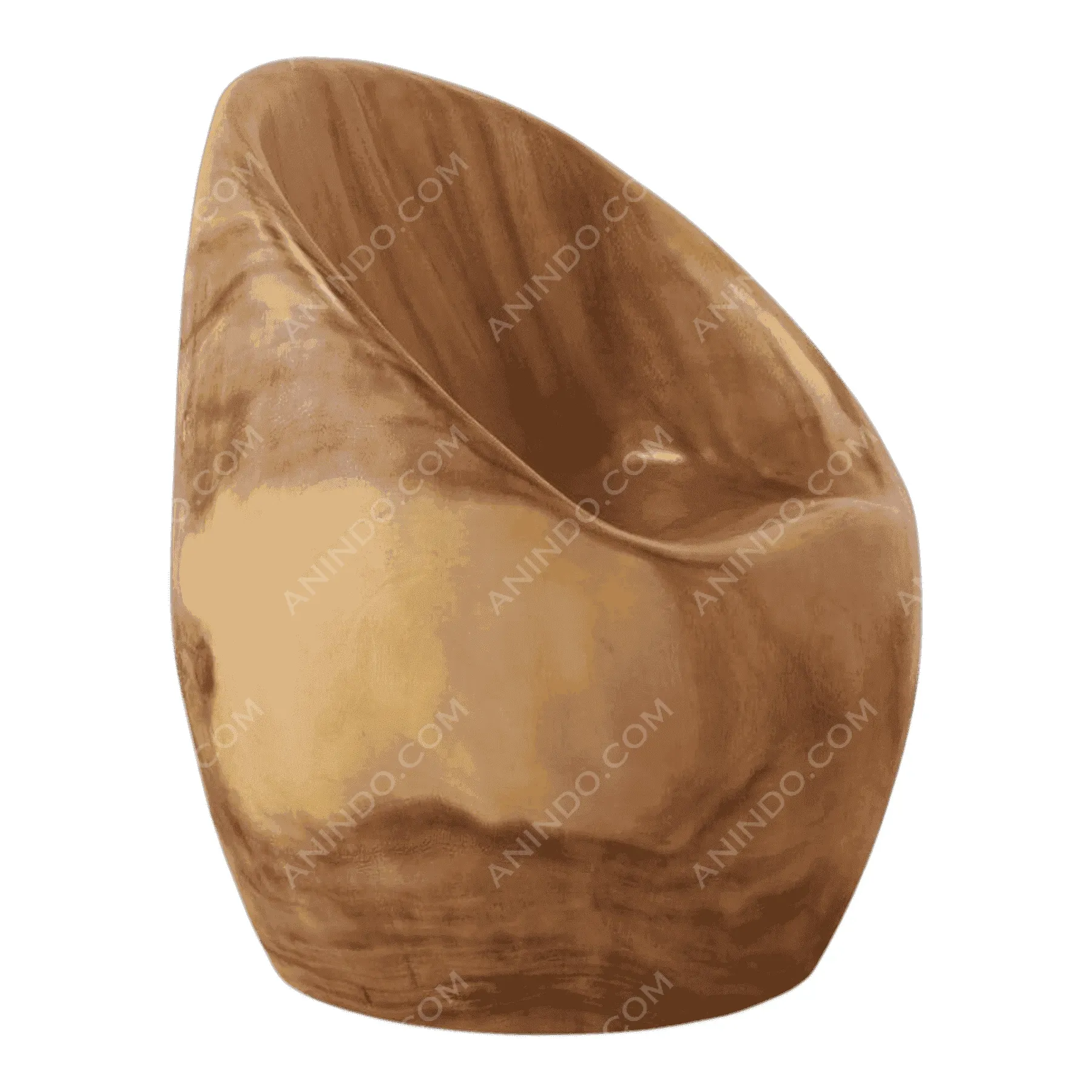 Modern wooden egg-shaped chair design