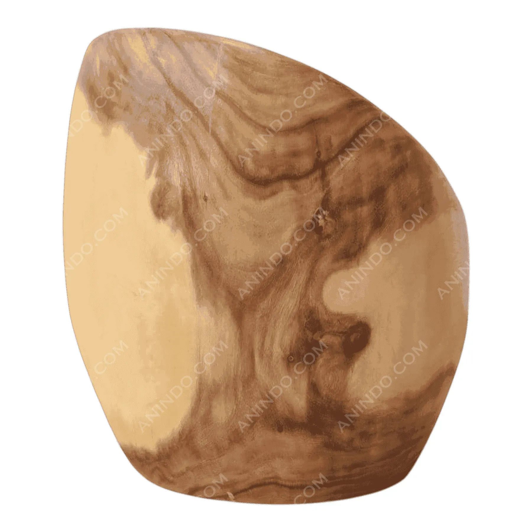 Polished natural wood decorative bowl