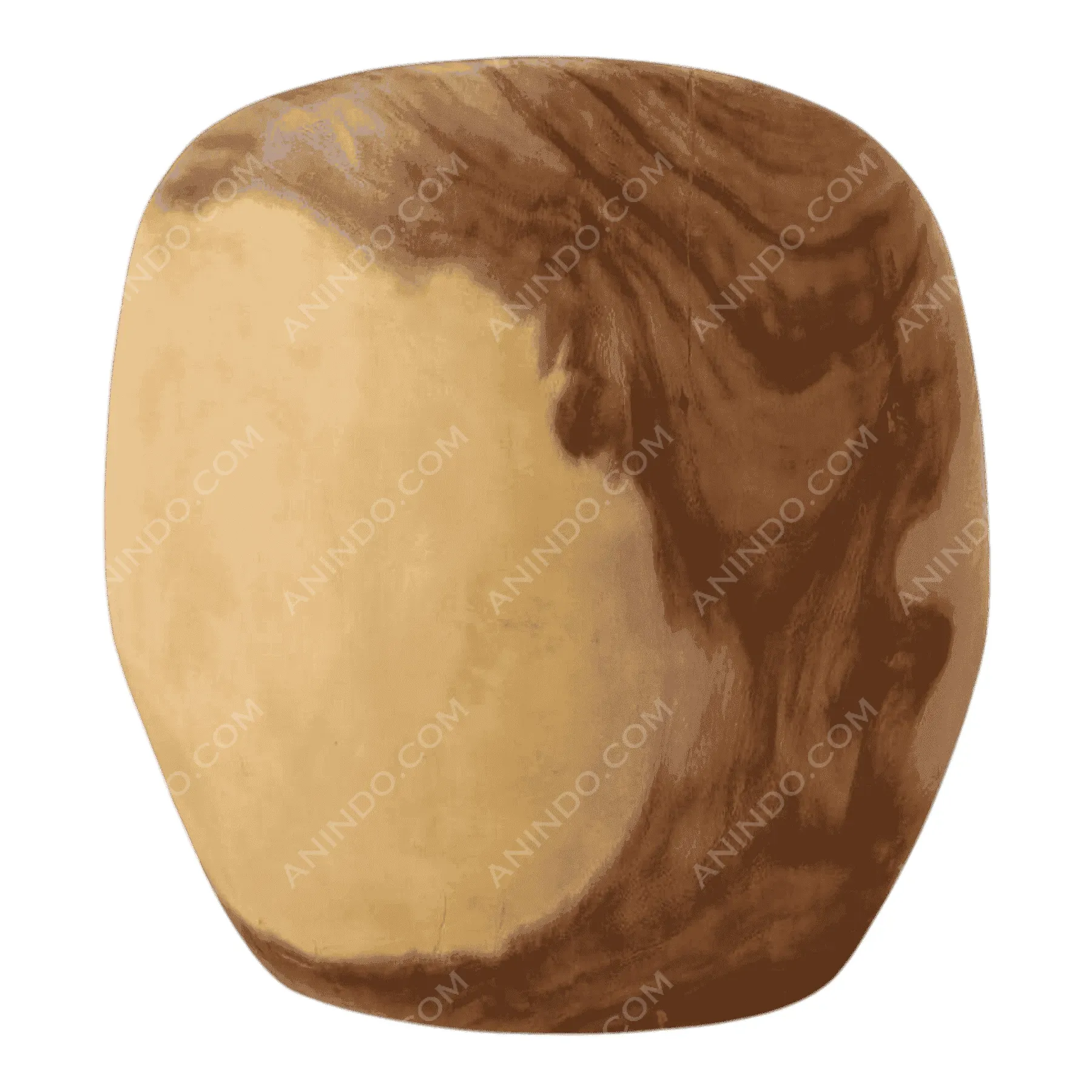 Natural wood decorative stool with smooth finish