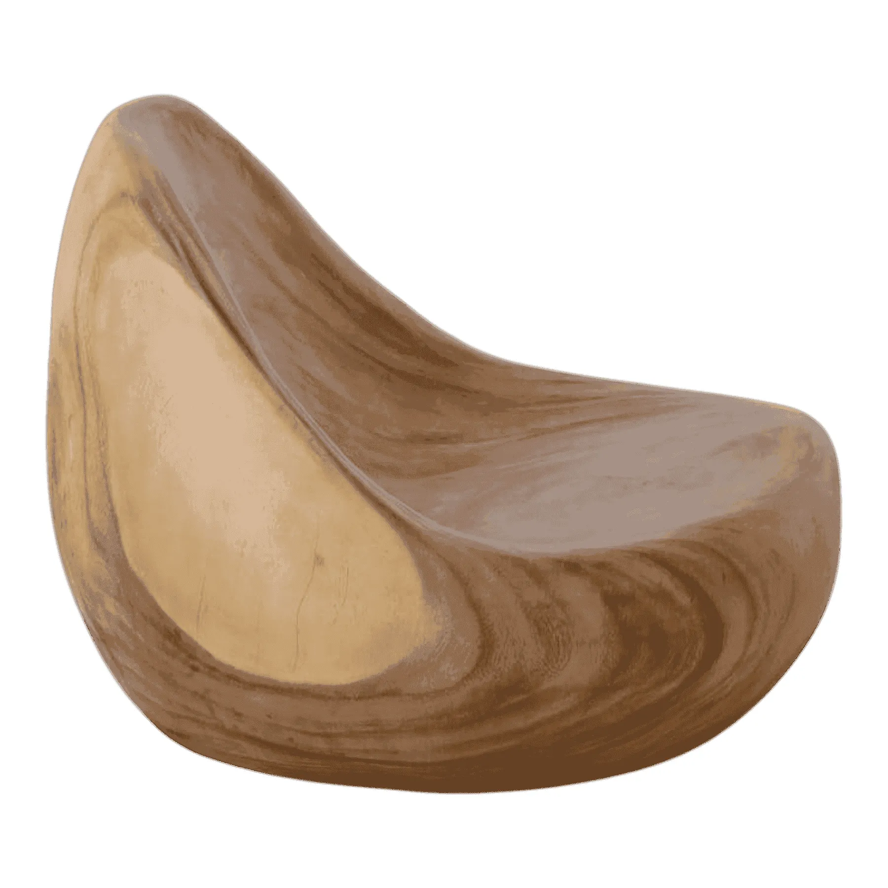 Modern sculpted wooden lounge chair