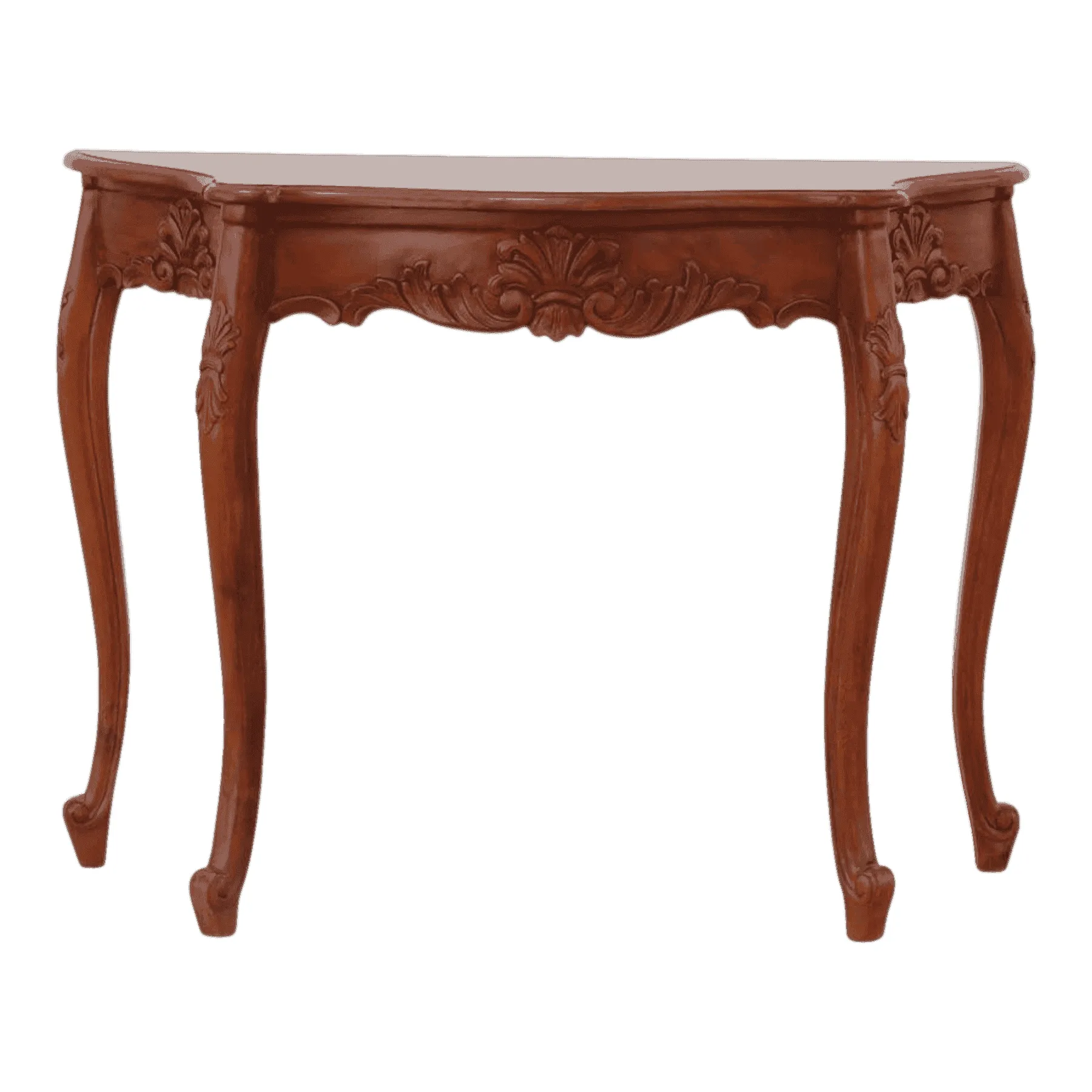 Vintage wooden console table with carved details