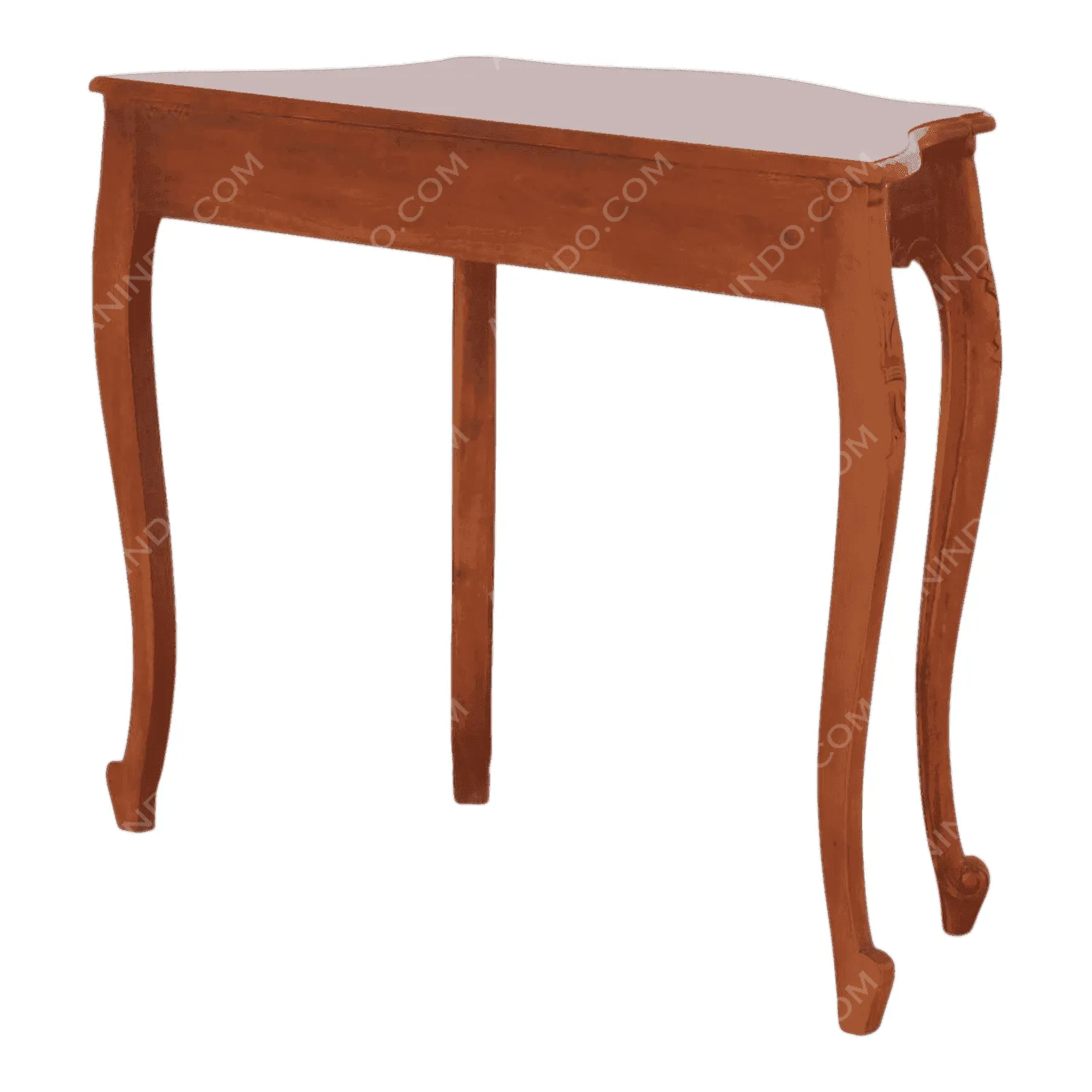 Vintage wooden console table with curved legs