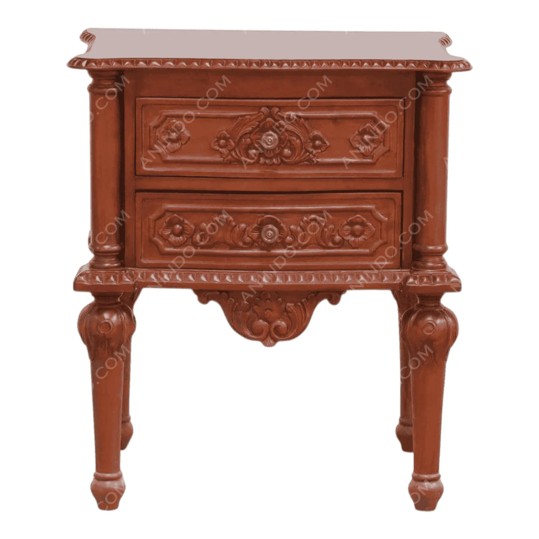 Baronial Carved Nightstand
