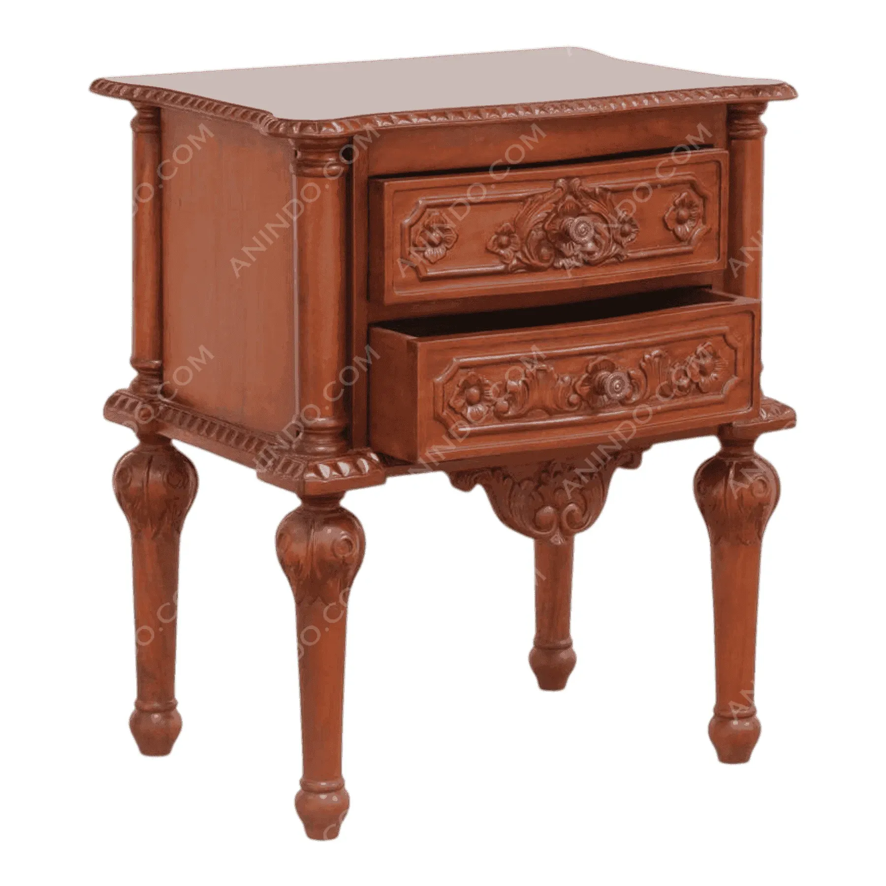 Baronial Carved Nightstand - Image 3