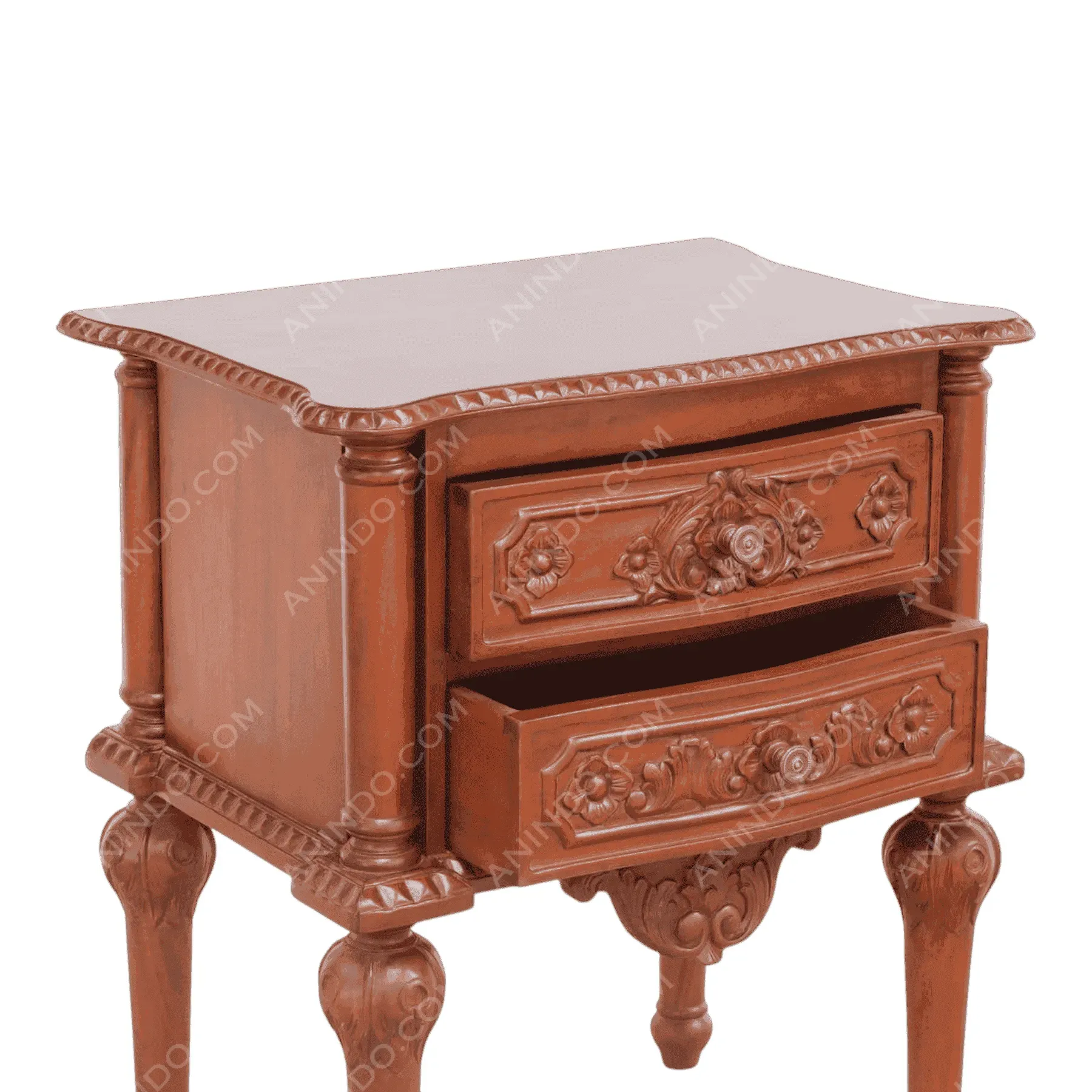 Baronial Carved Nightstand - Image 4