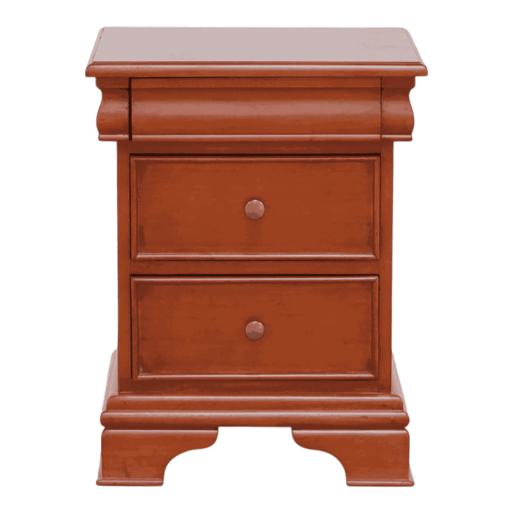 Wooden nightstand with two drawers