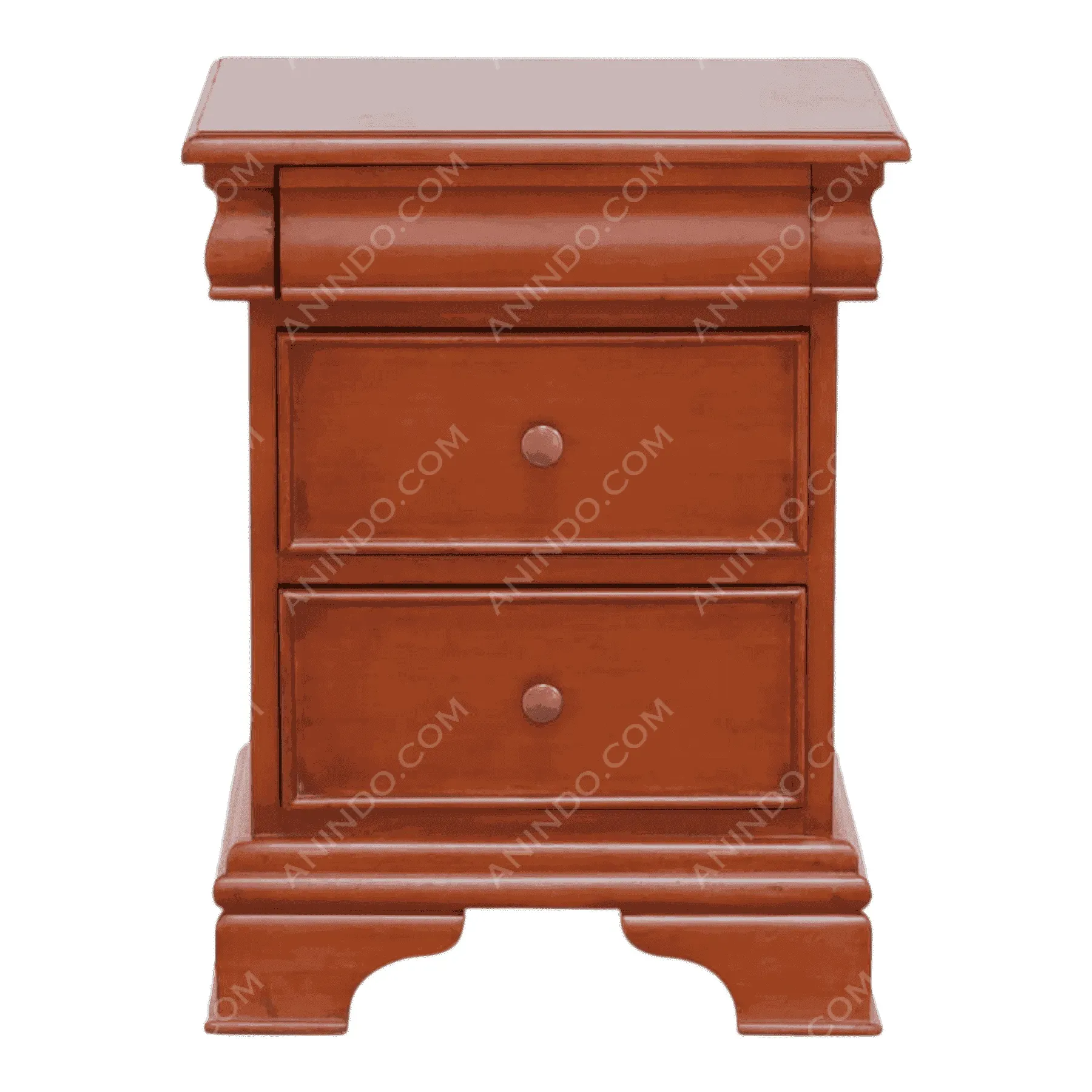 Wooden nightstand with two drawers