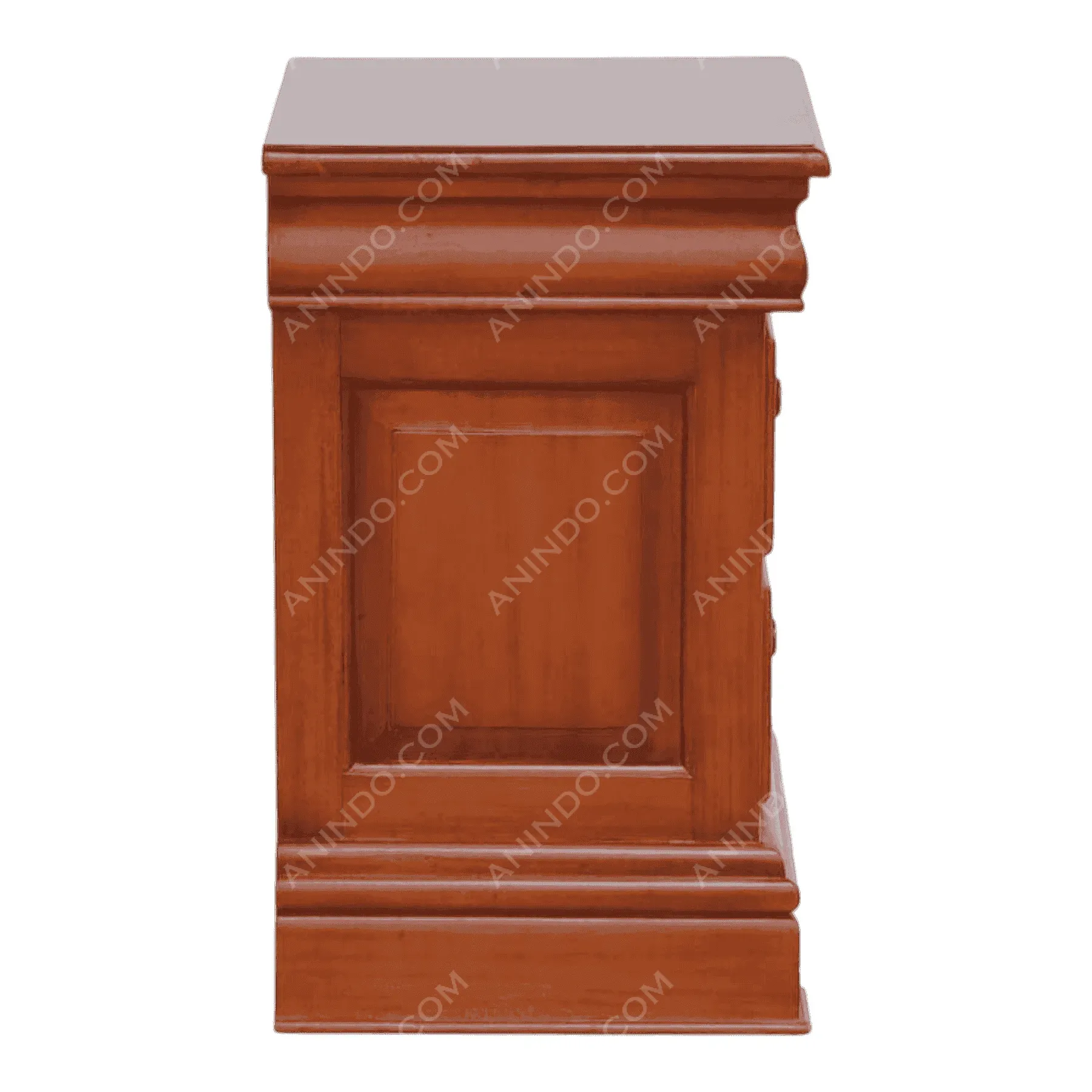 Wooden nightstand with classic panel design