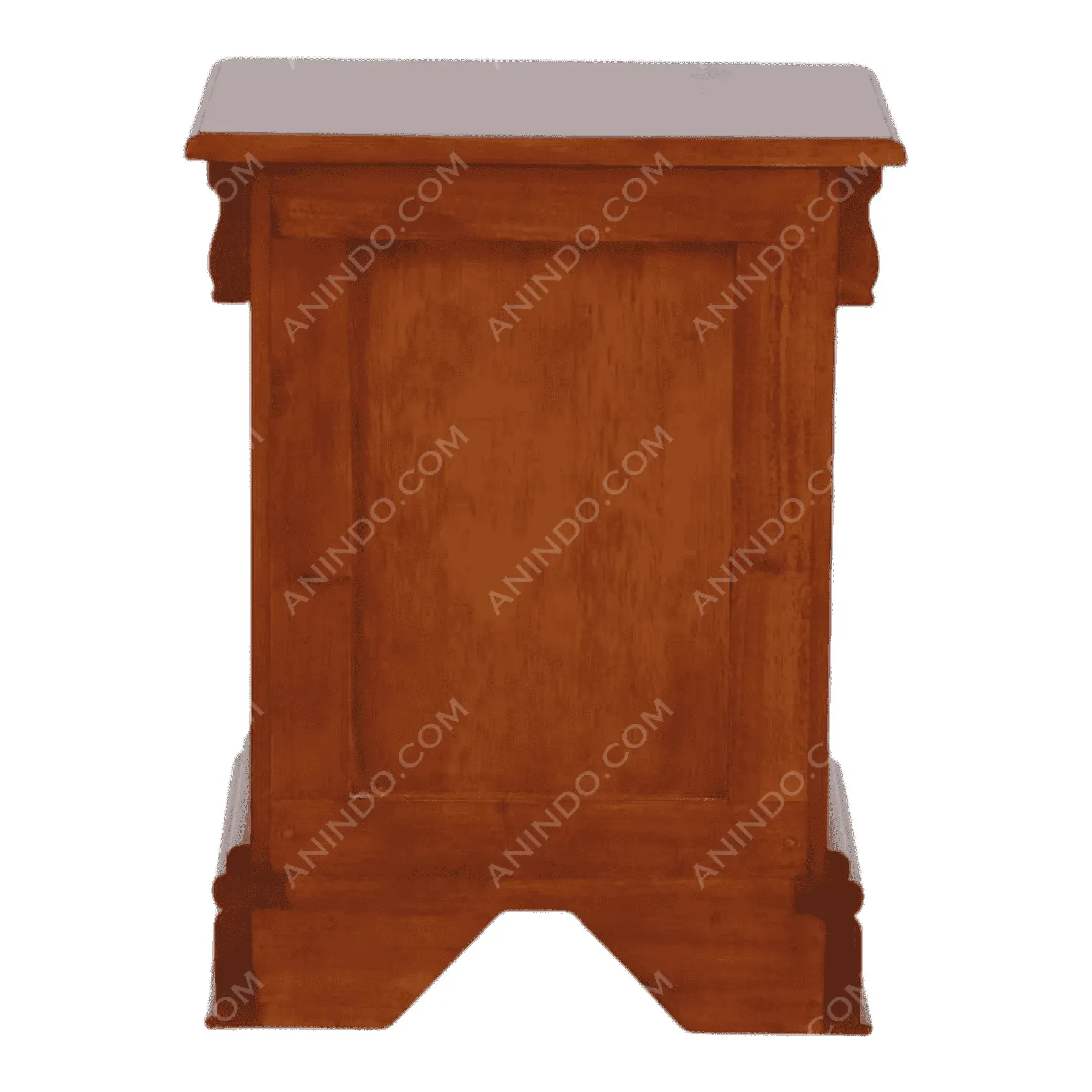 Wooden nightstand with smooth polished finish