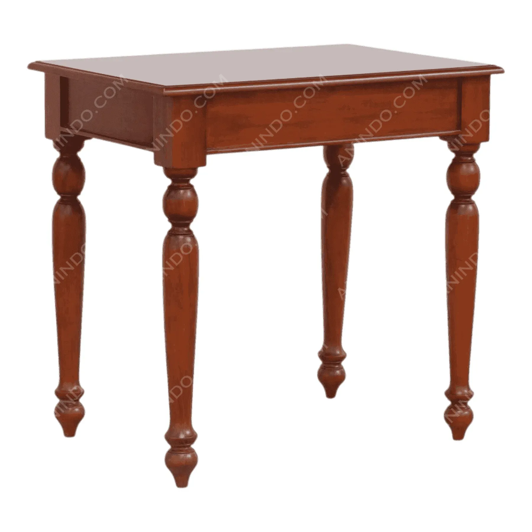 Wooden table with four turned legs