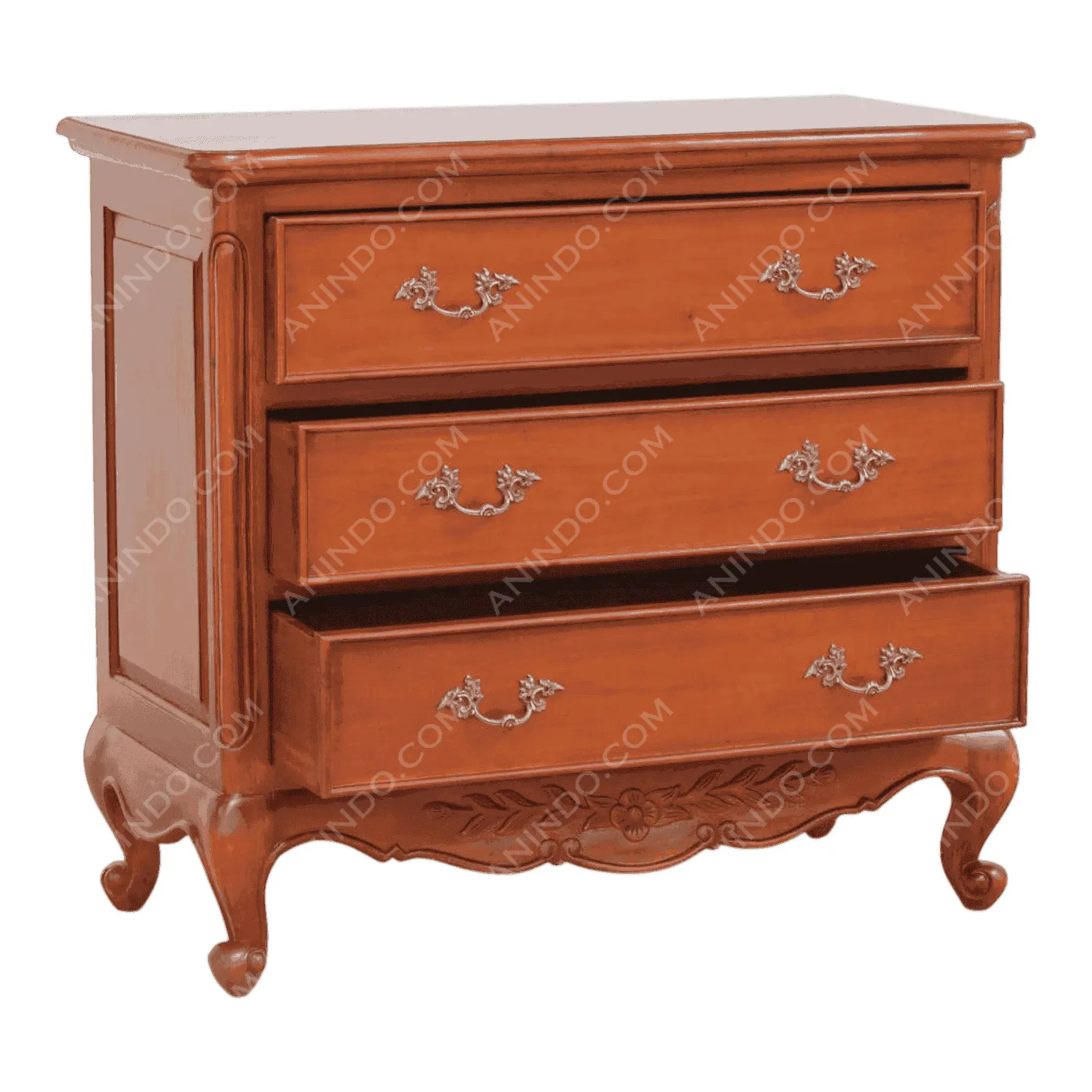 Vintage wooden dresser with three drawers