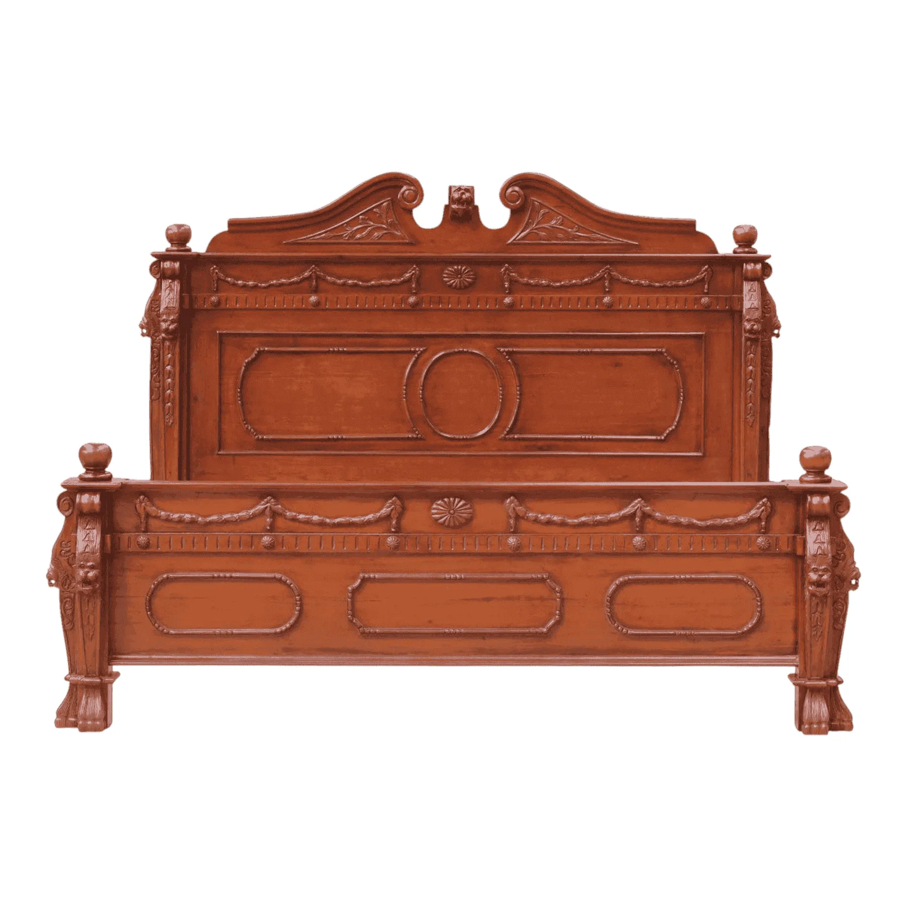 Vintage carved wooden bed frame design