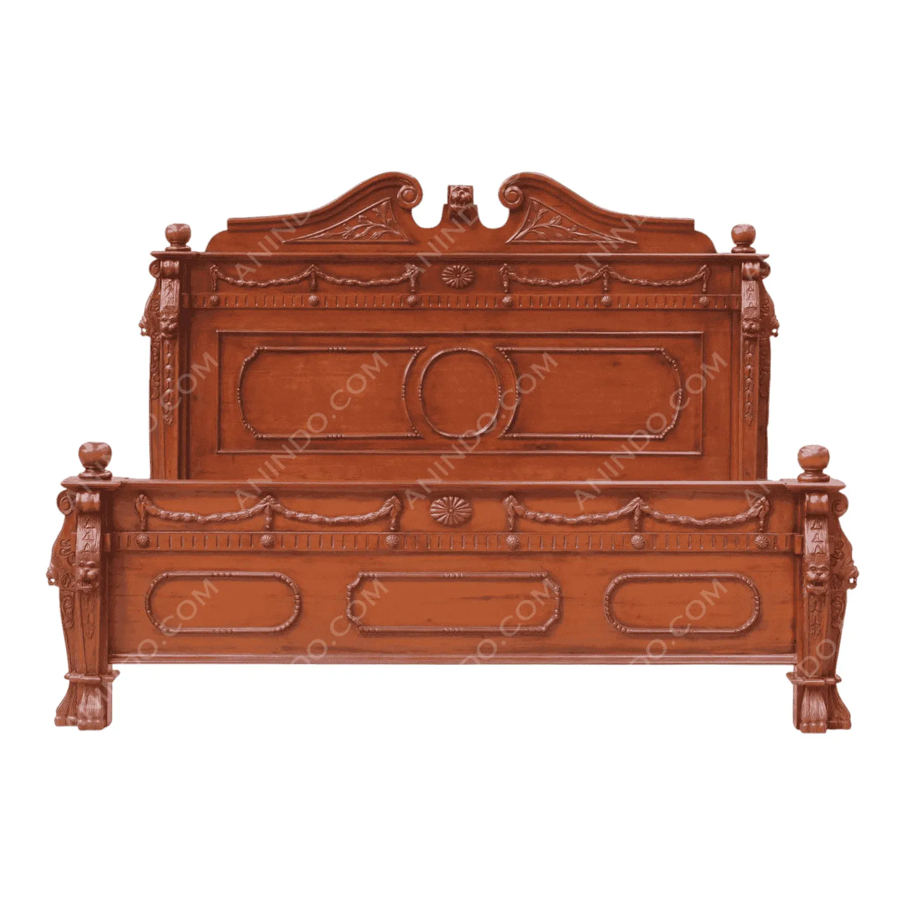 Vintage carved wooden bed frame design