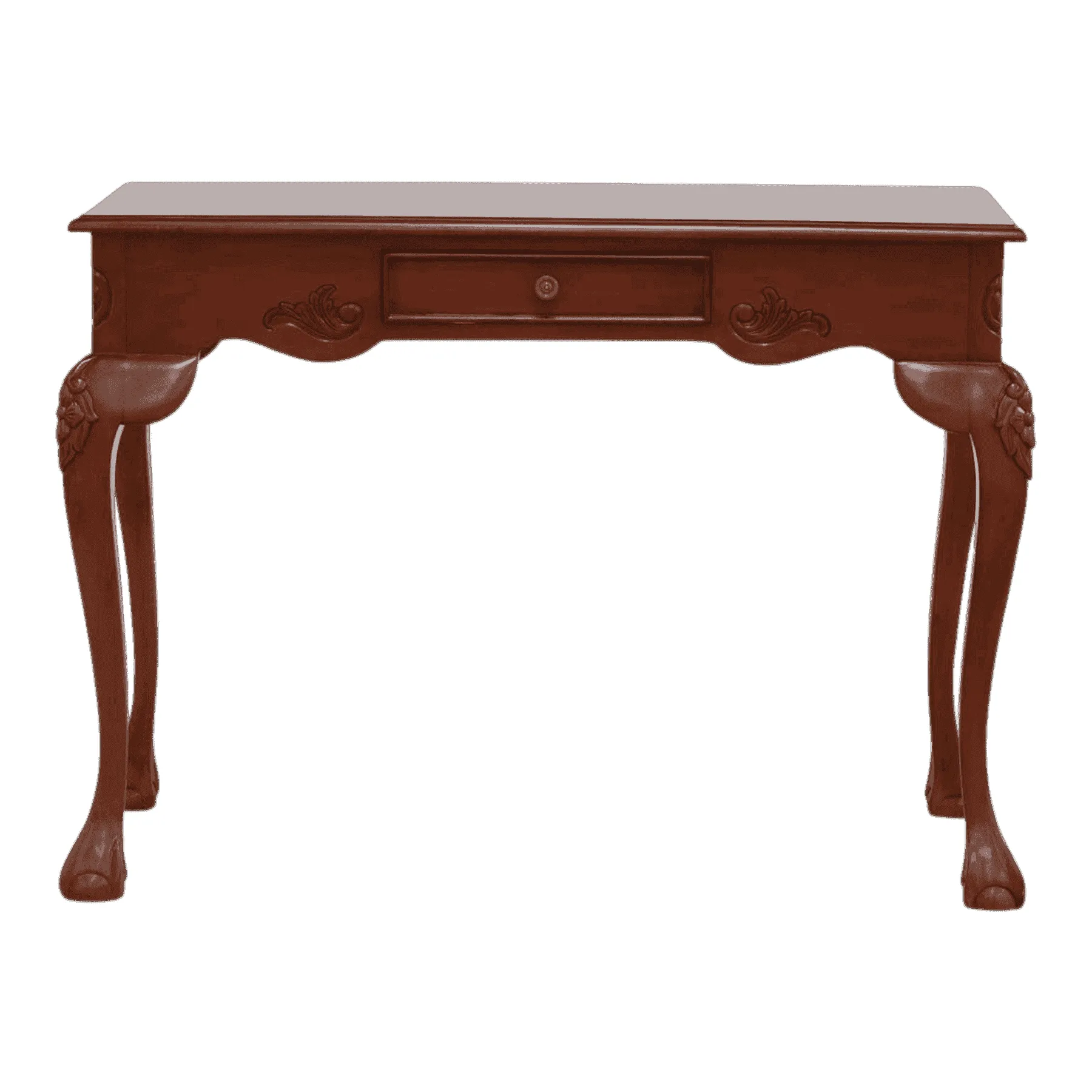 Antique wooden desk with carved legs