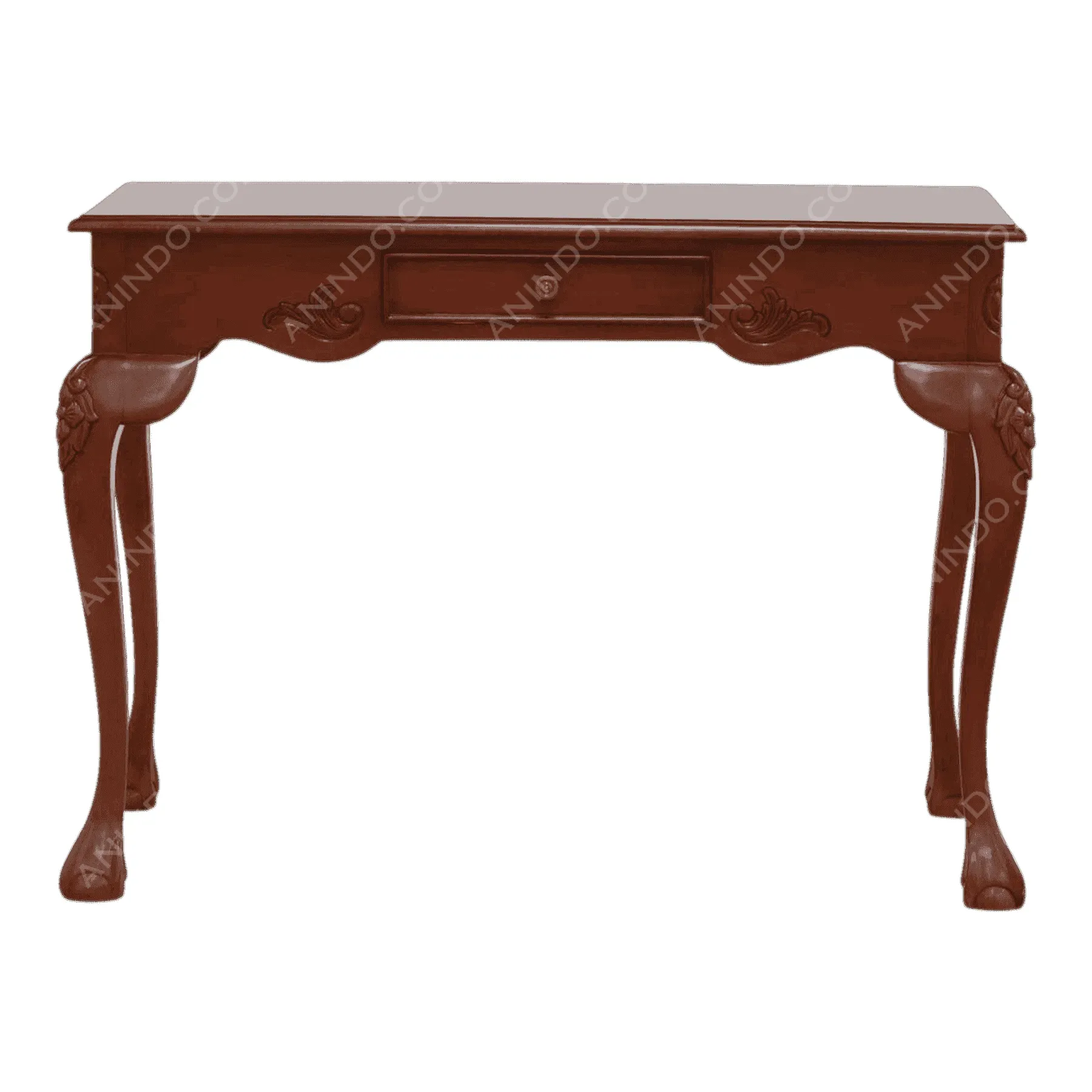 Antique wooden desk with carved legs