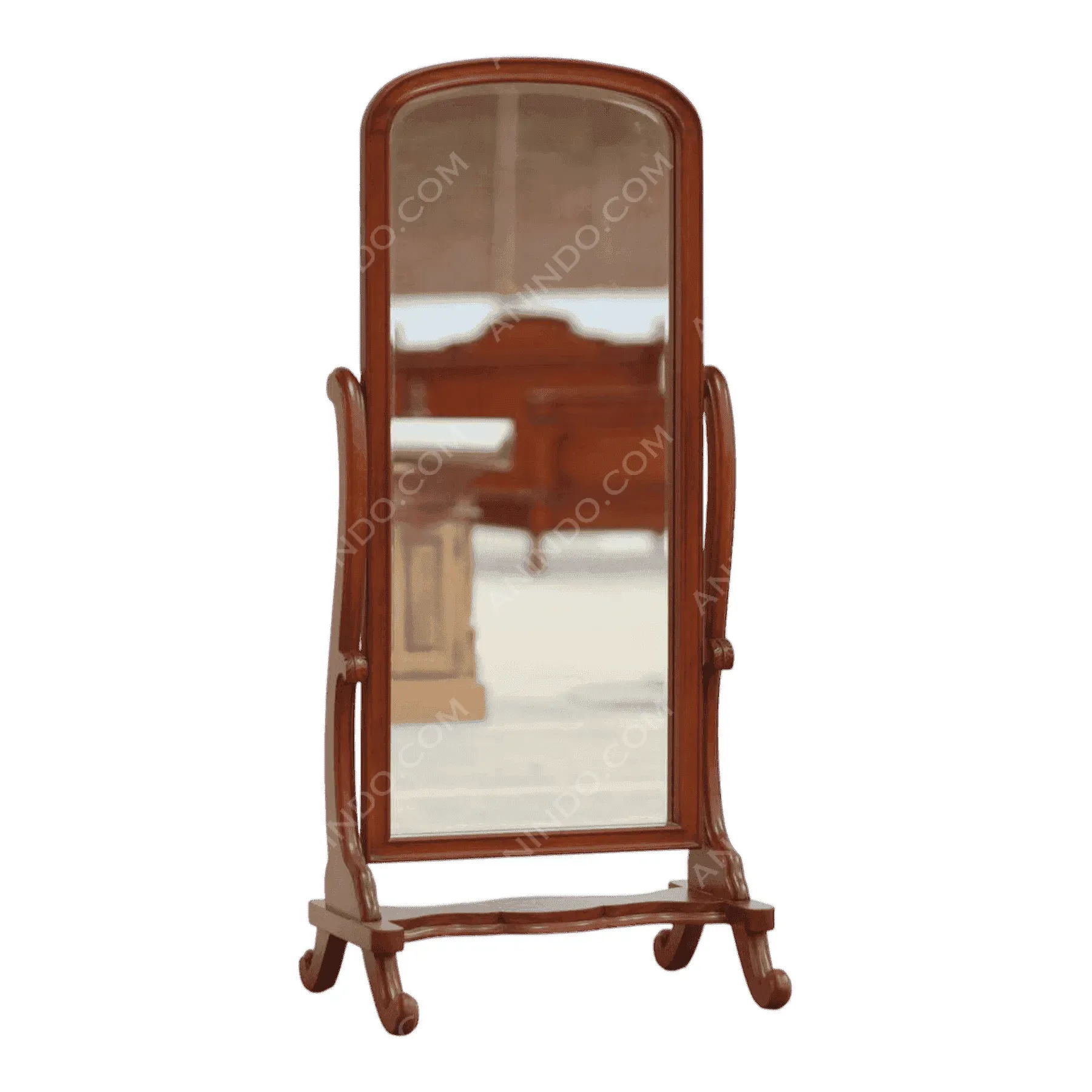 Wooden full length standing mirror