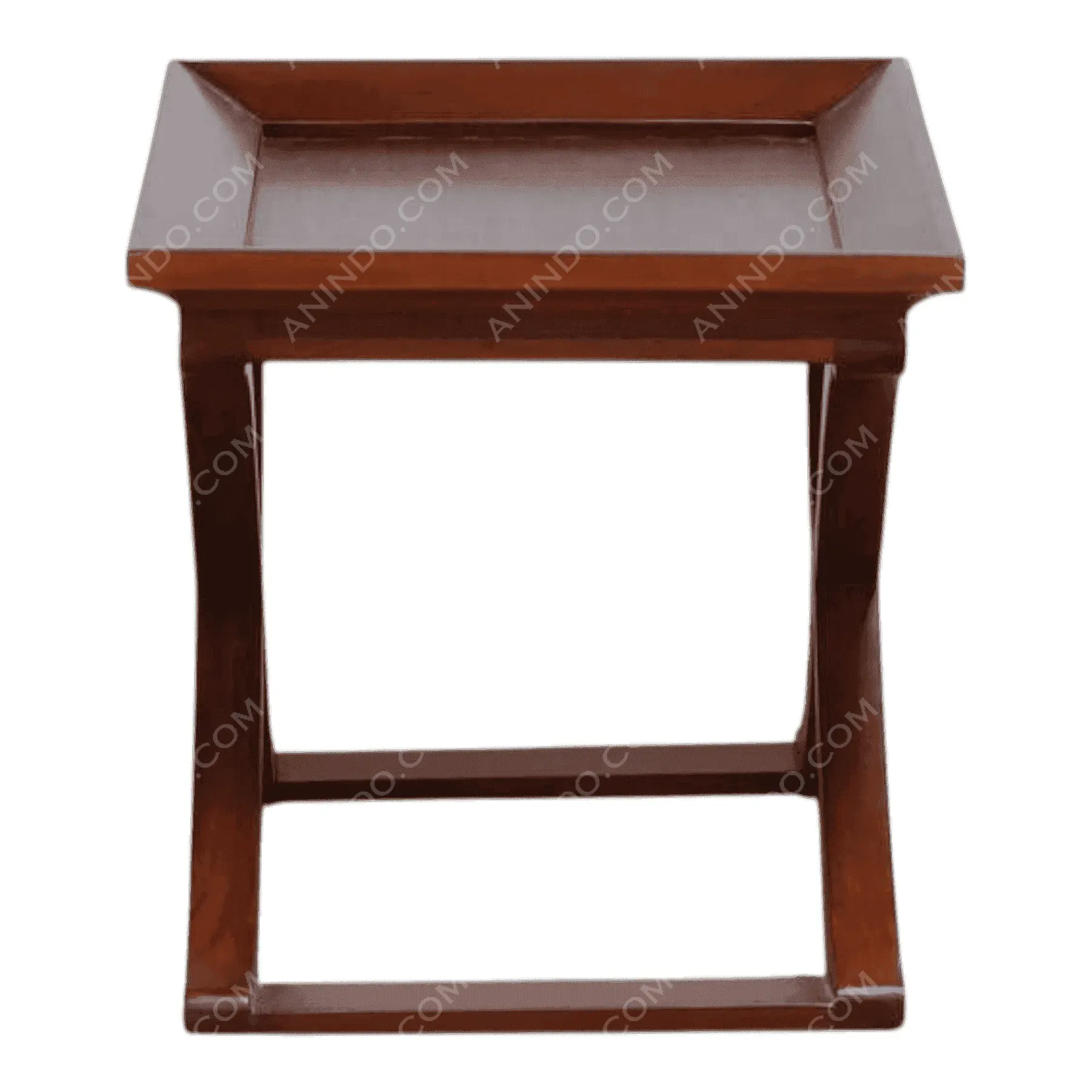 Modern wooden side table with curved legs