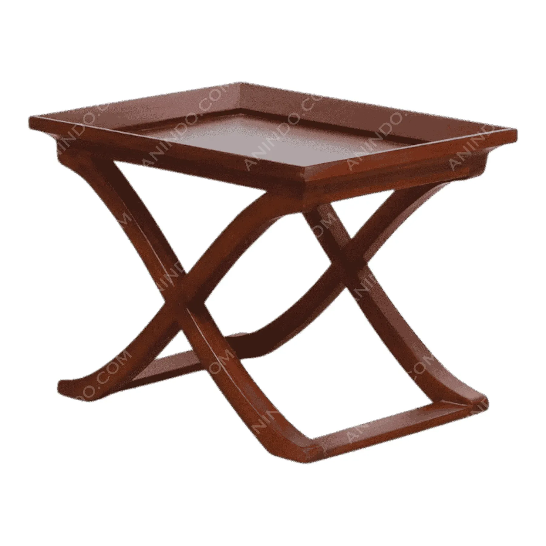 Modern wooden X-leg side table