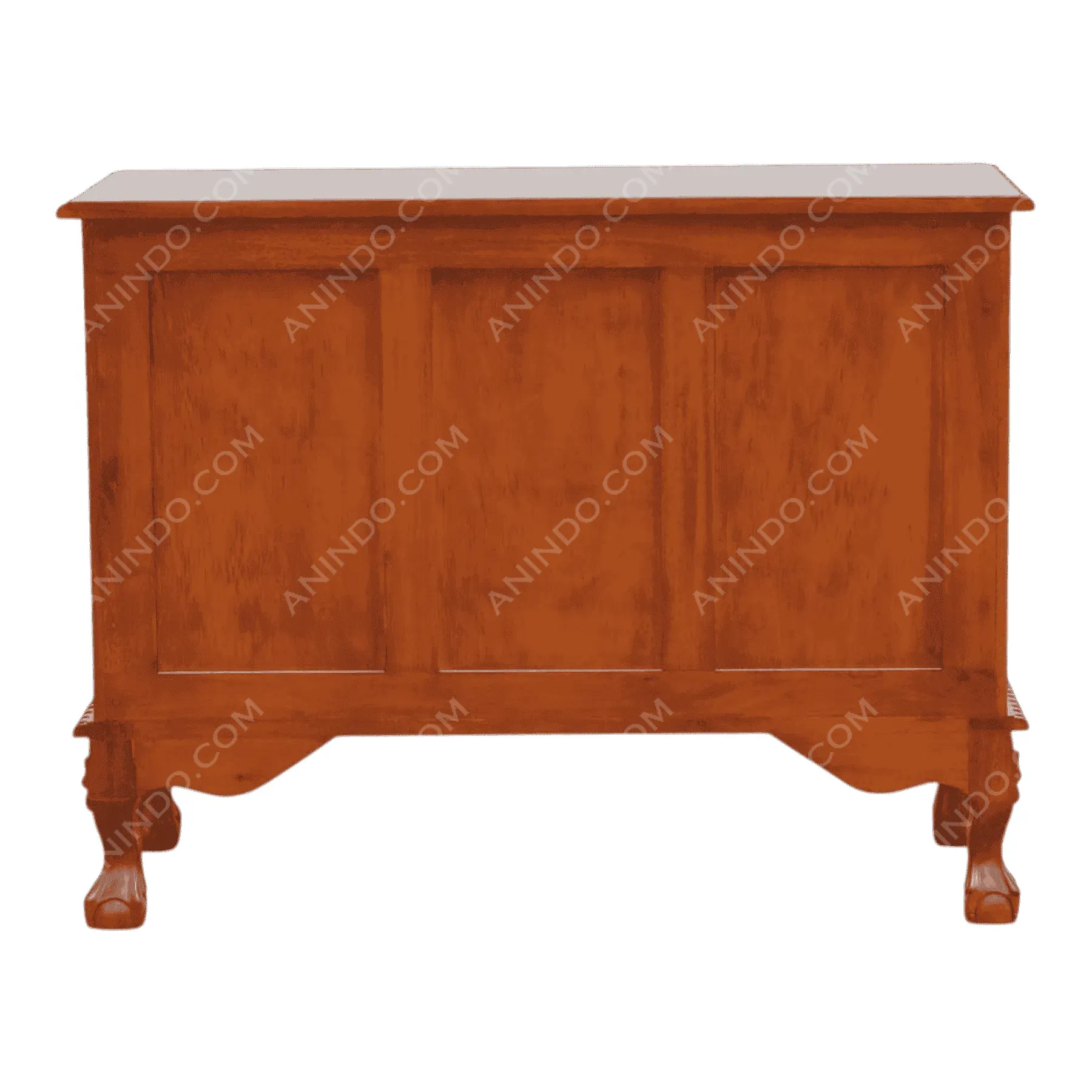 Wooden storage chest with carved legs