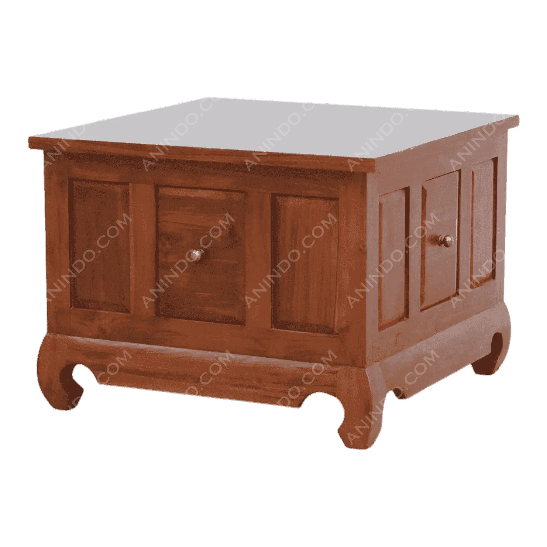 Wooden coffee table with storage drawers