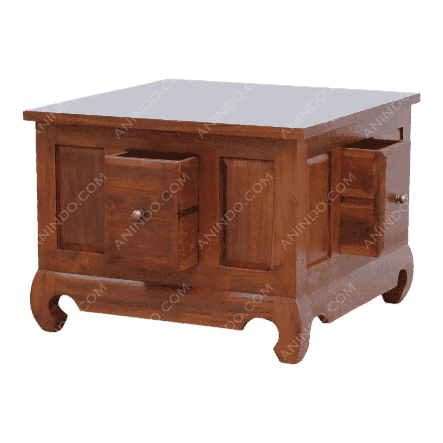 Wooden coffee table with drawers