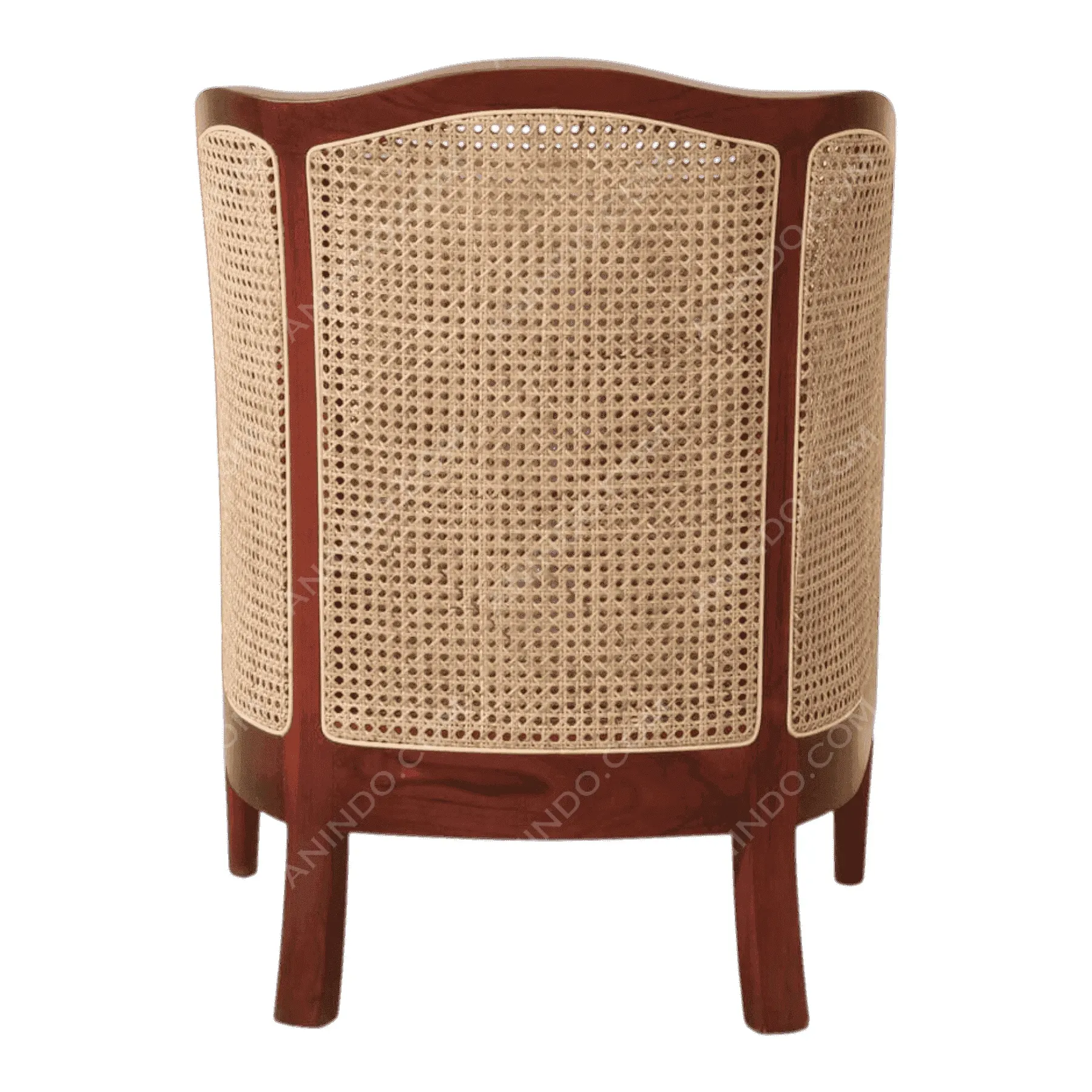 Wood and rattan back chair