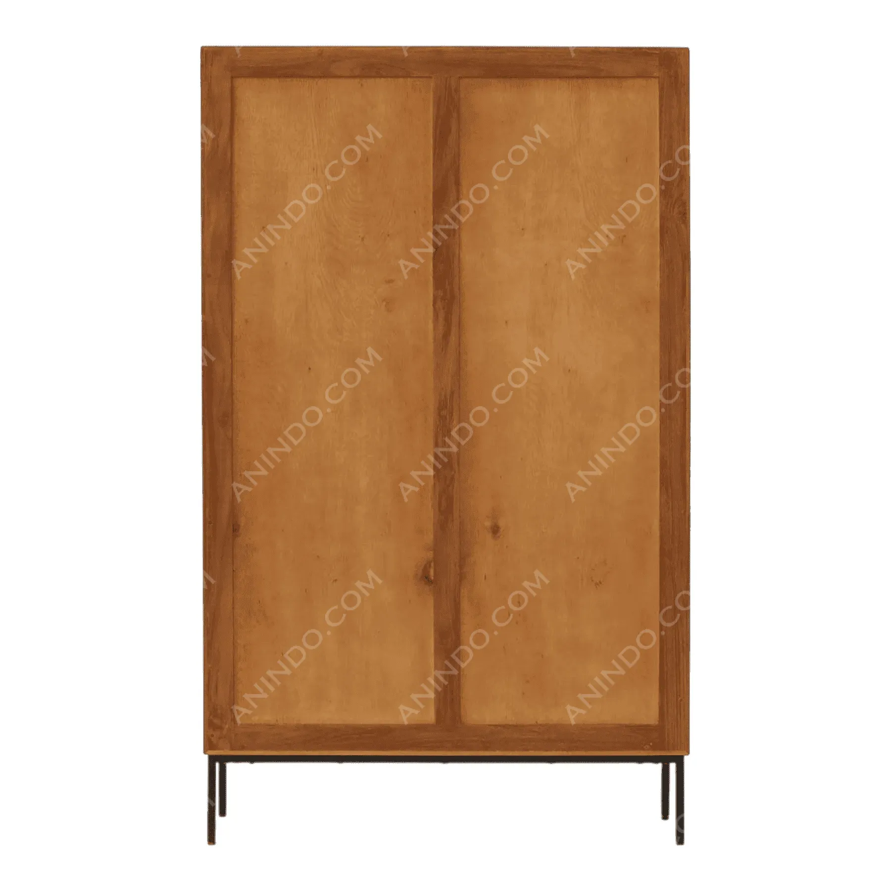 Modern wooden wardrobe with sliding doors