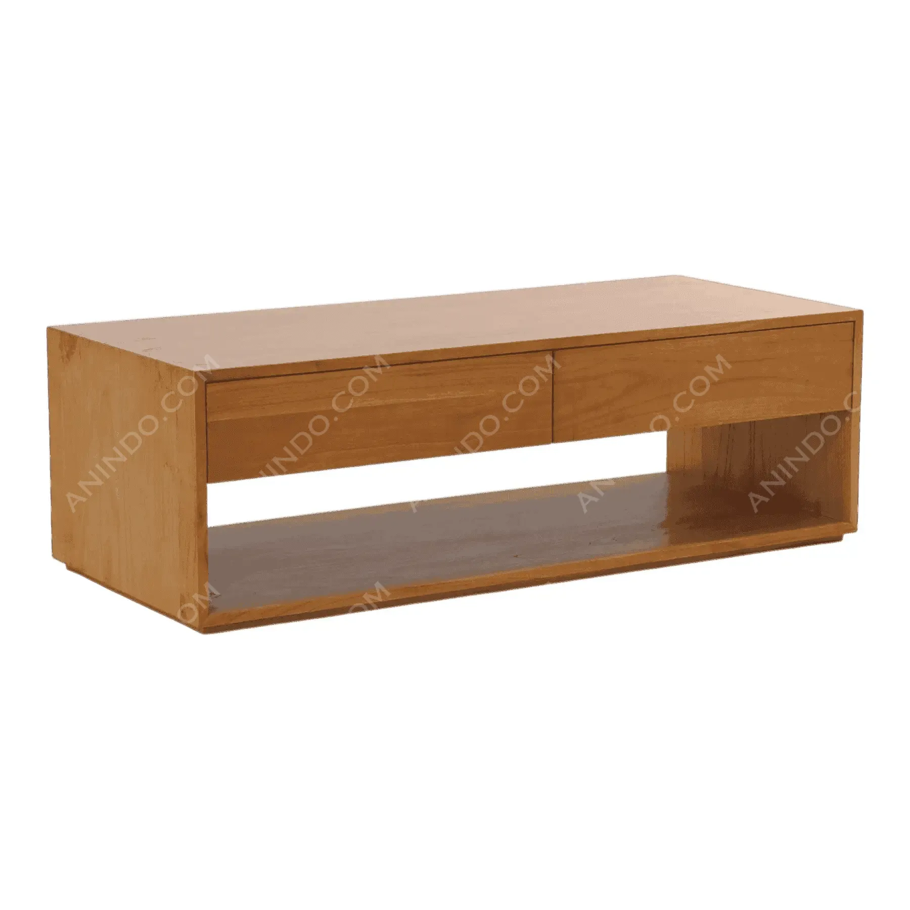 Modern wooden coffee table with storage drawers