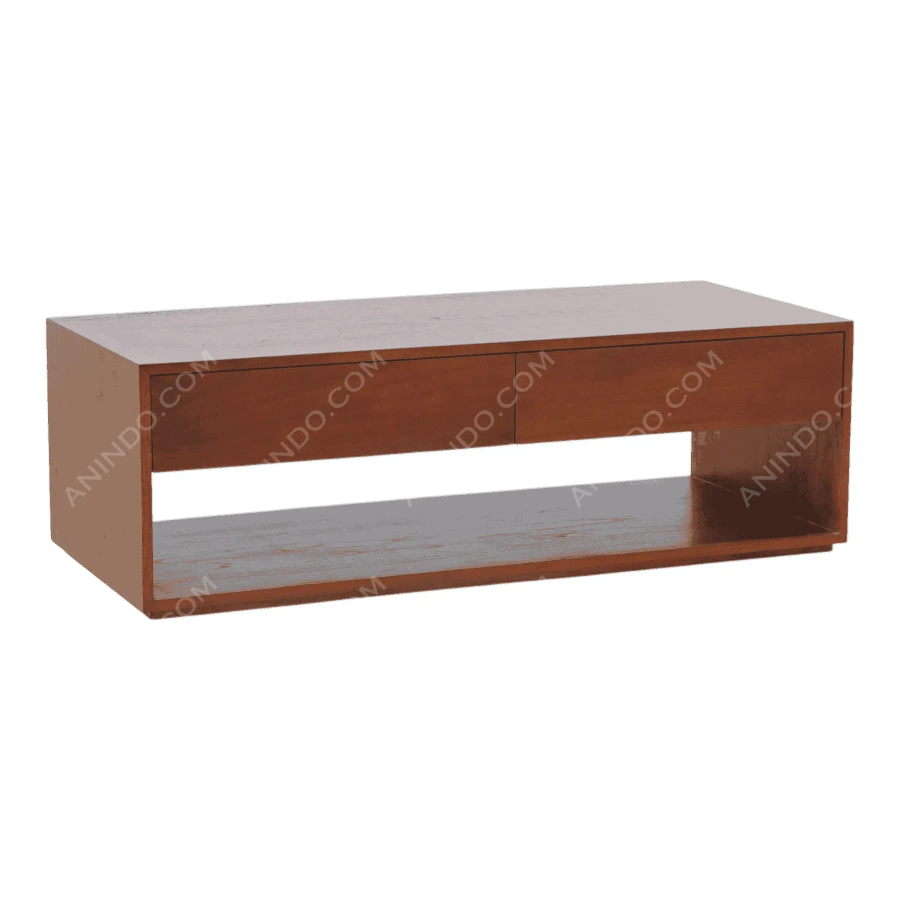 Modern wooden coffee table with storage shelf