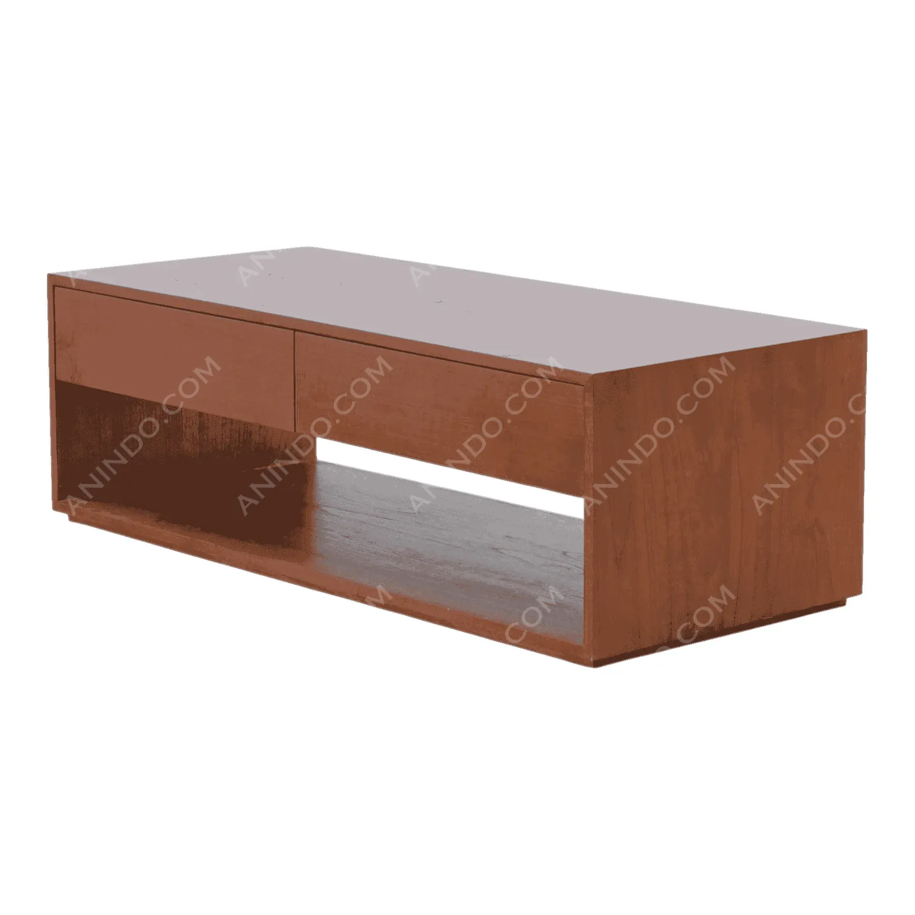 Modern wooden coffee table with storage drawers
