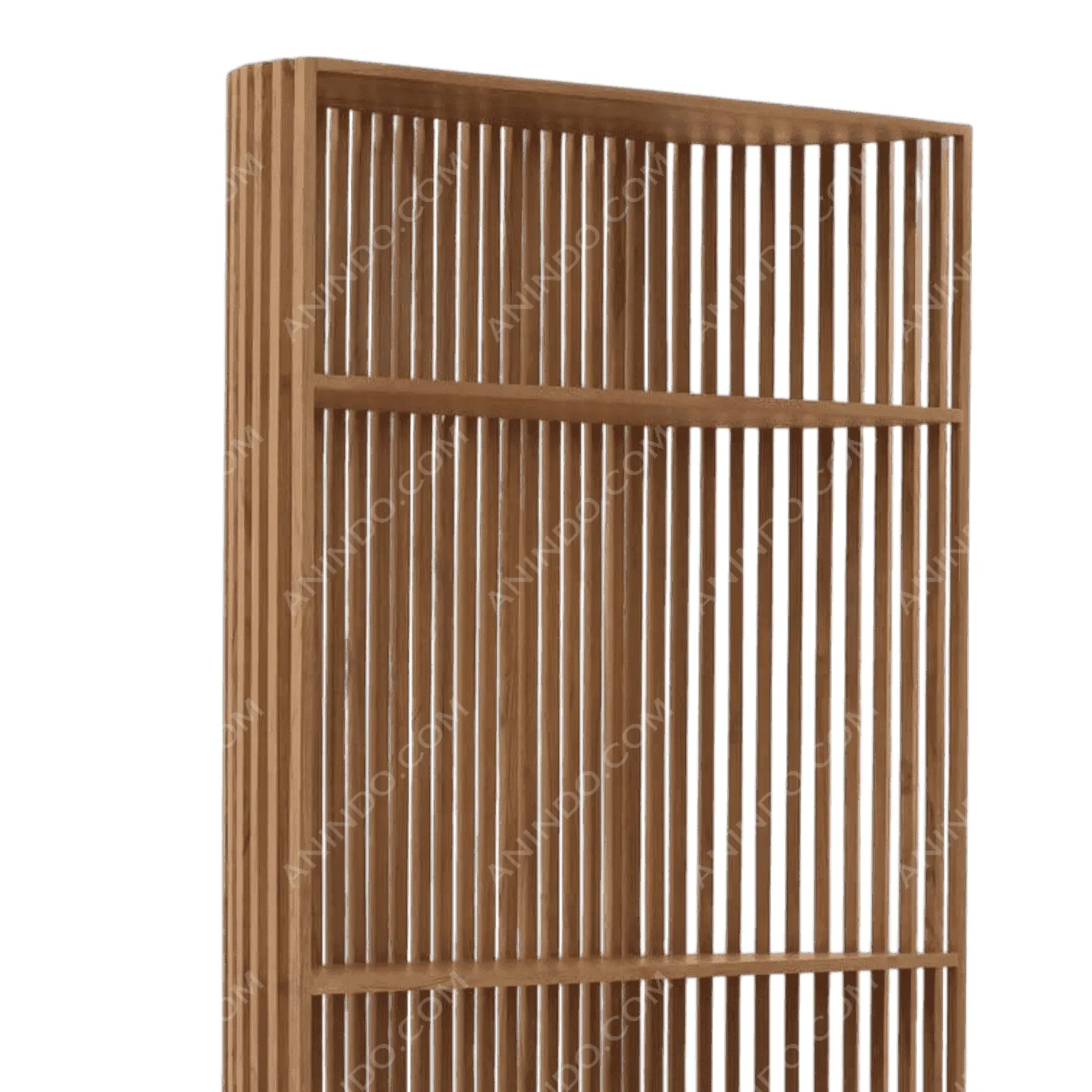 Modern wooden slatted room divider panel