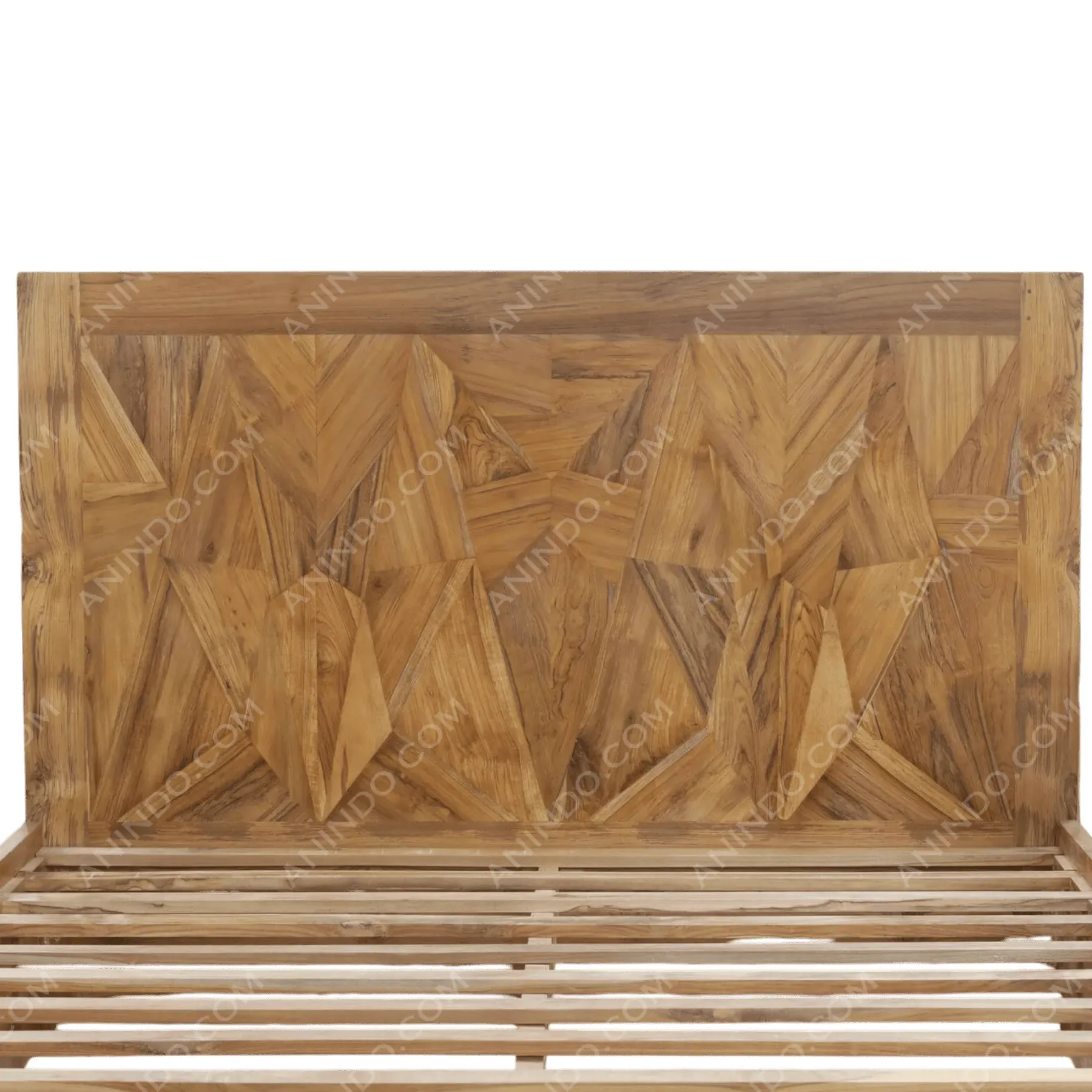 Artisan Geo-Slat Teak Bed Set - Image 2