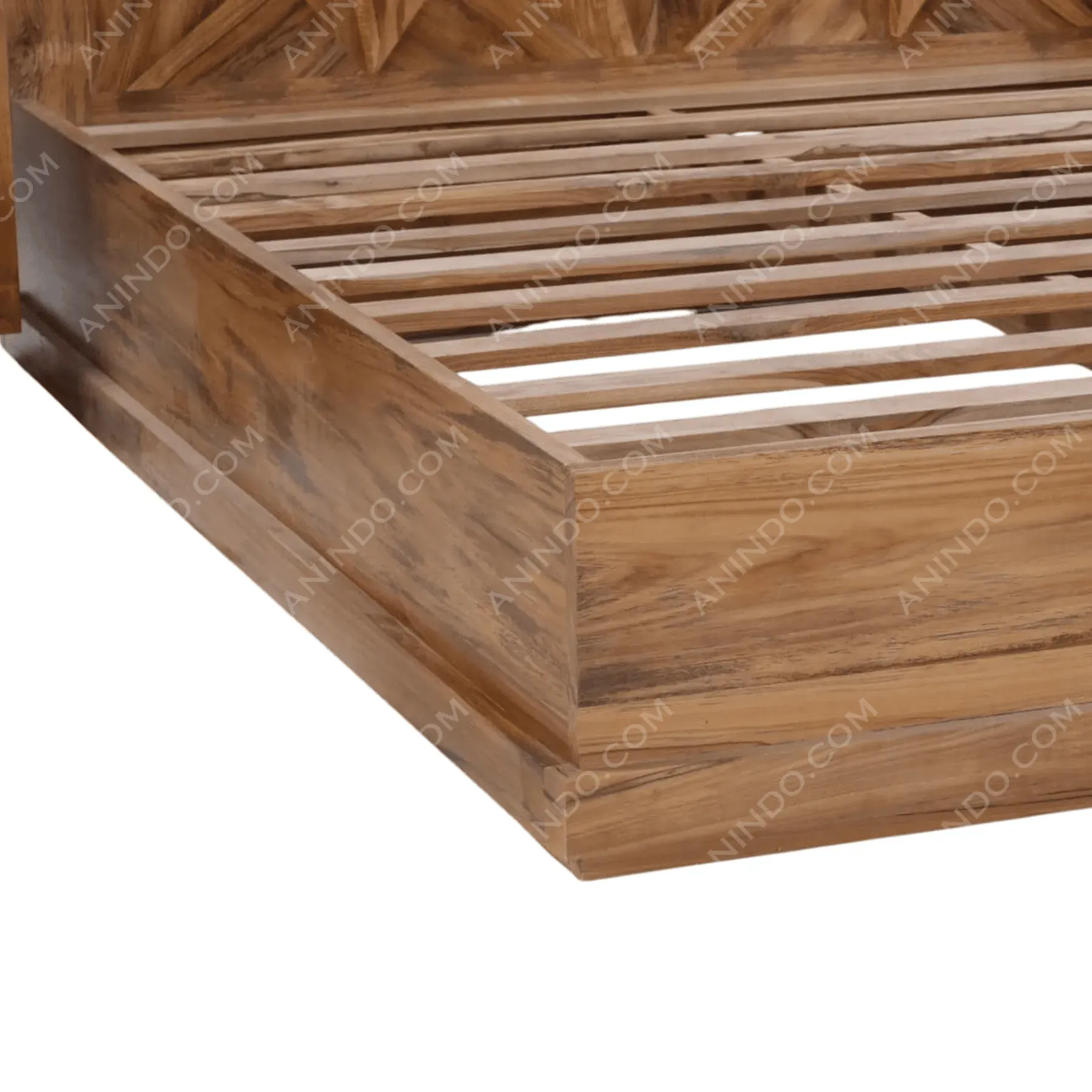 Artisan Geo-Slat Teak Bed Set - Image 4