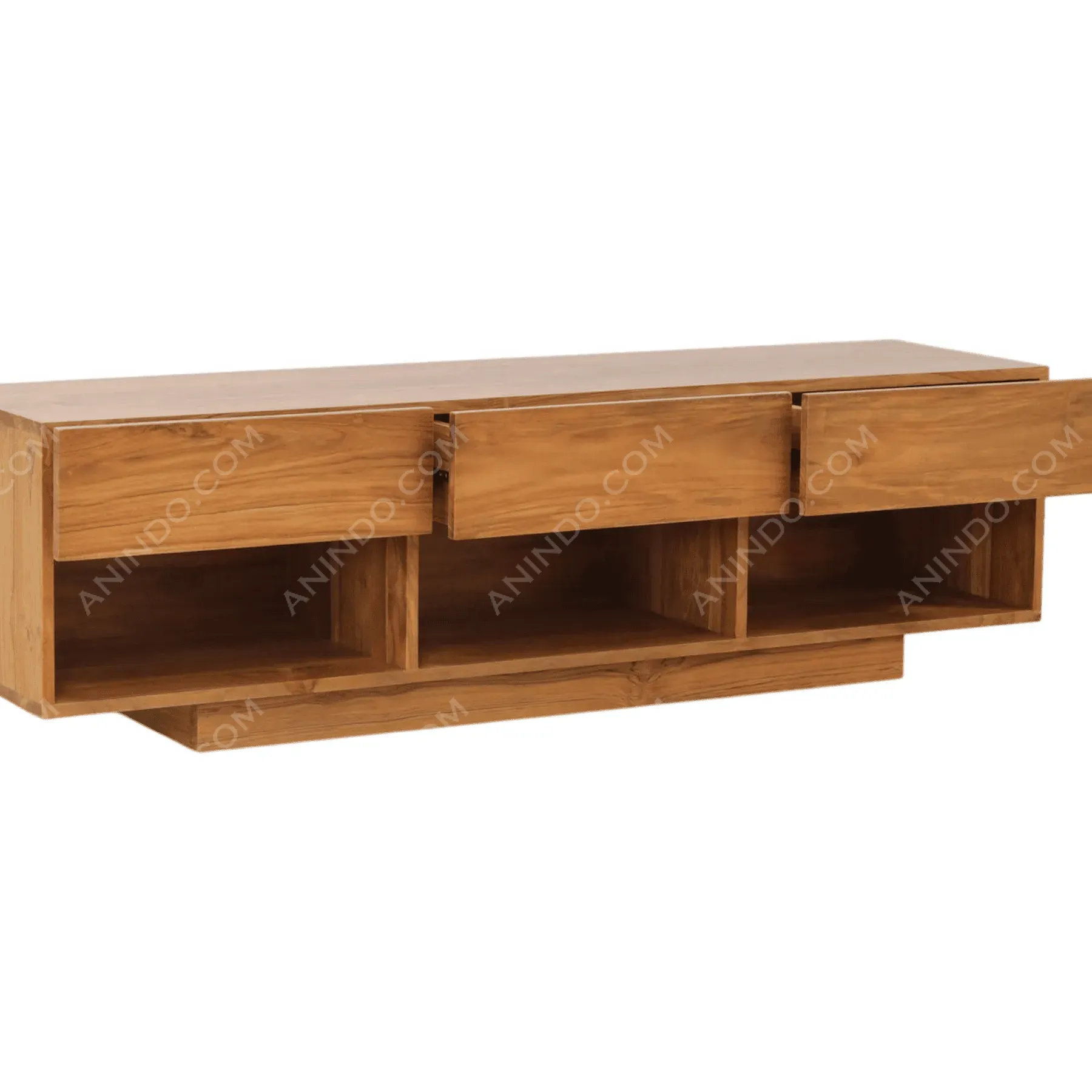 Horizon Floating Teak Media Console
