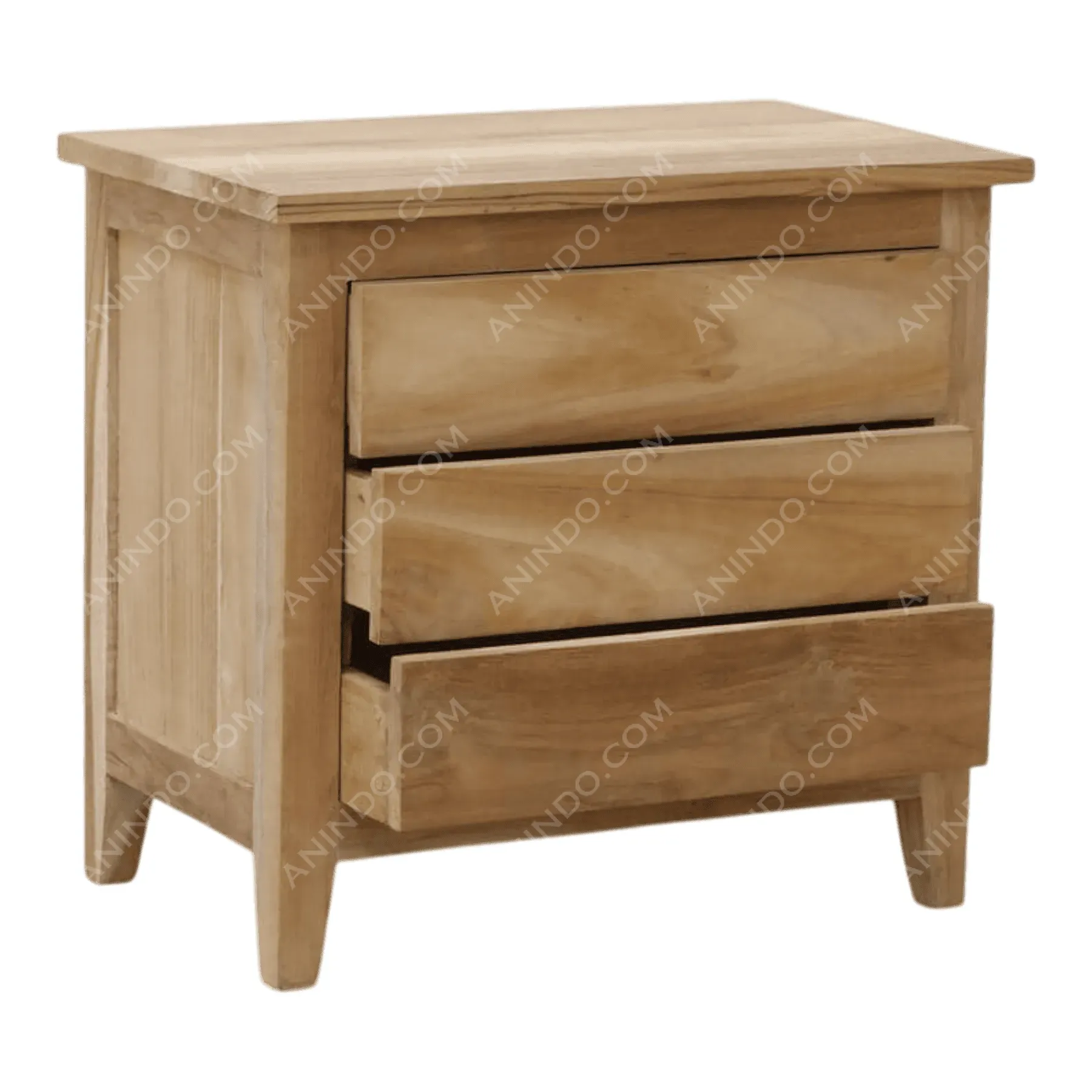 Artisan 3-Drawer Teak Nightstand - Image 3