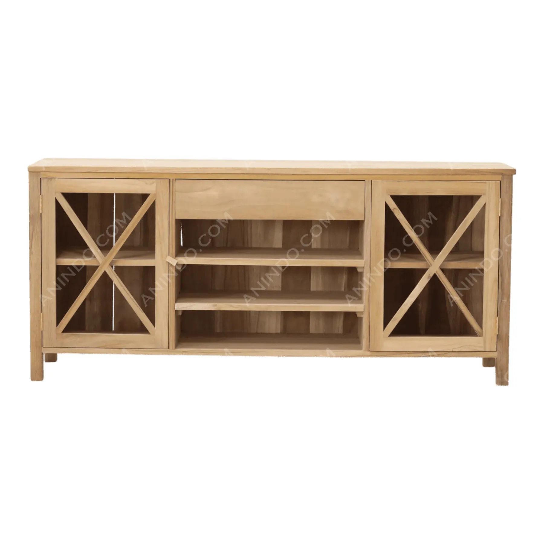 Crossbuck Teak Farmhouse Sideboard