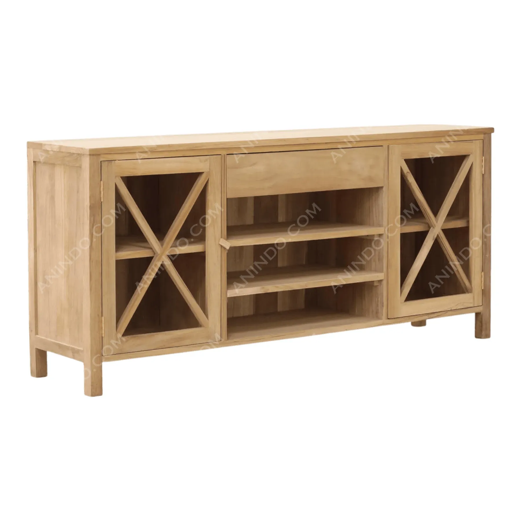 Crossbuck Teak Farmhouse Sideboard - Image 2