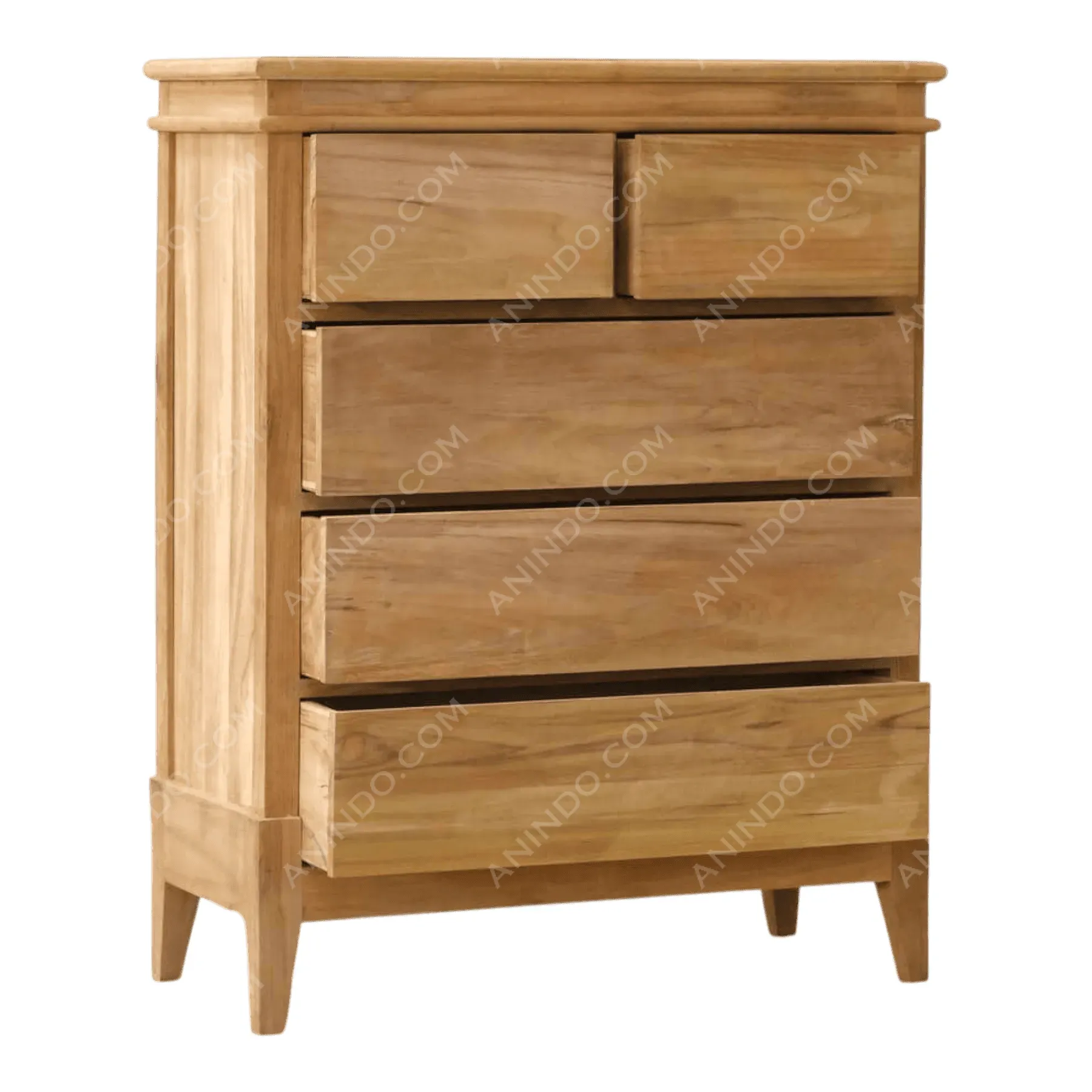 Hampton Teak Tallboy Chest - Image 3